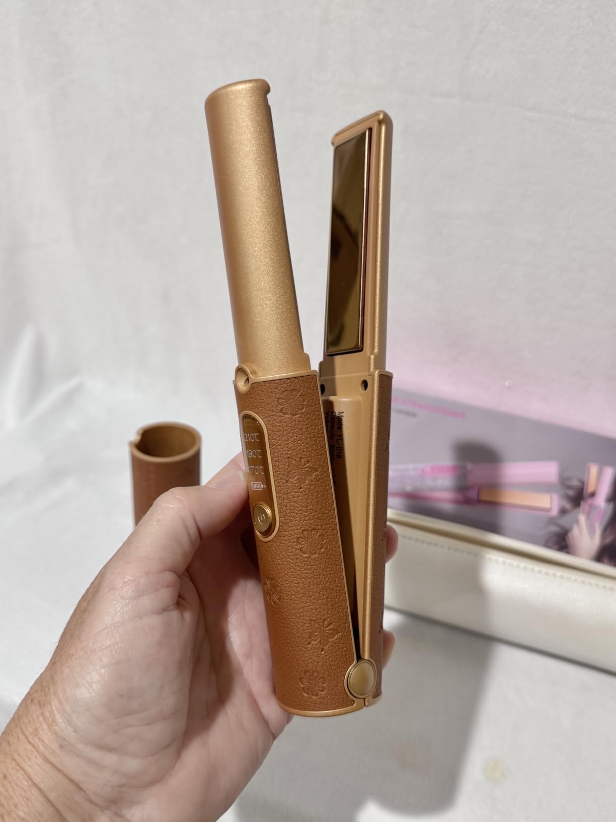 Cordless Mini Travel Flat Iron, 2‑in‑1 Hair Straightener and Curler customer photo 2