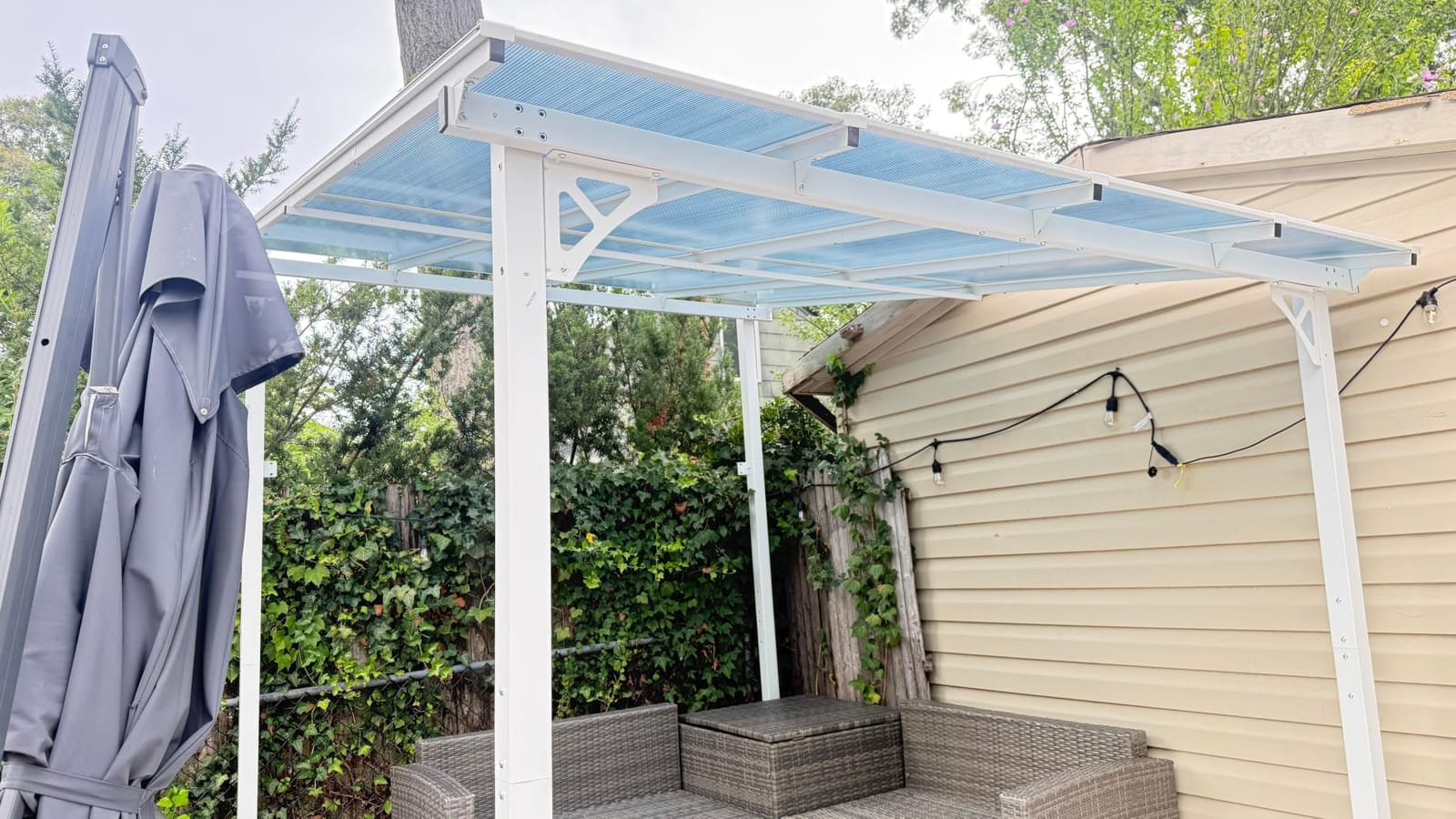 Aoxun 8x10FT Pergola with Netting and Curtains for Patio customer photo 1
