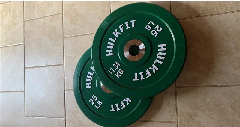 2-Inch Olympic Rubber Weight Plates Sets, Bumper Plates Set for Strength Training, 110-270LB Set, Colored customer photo 2