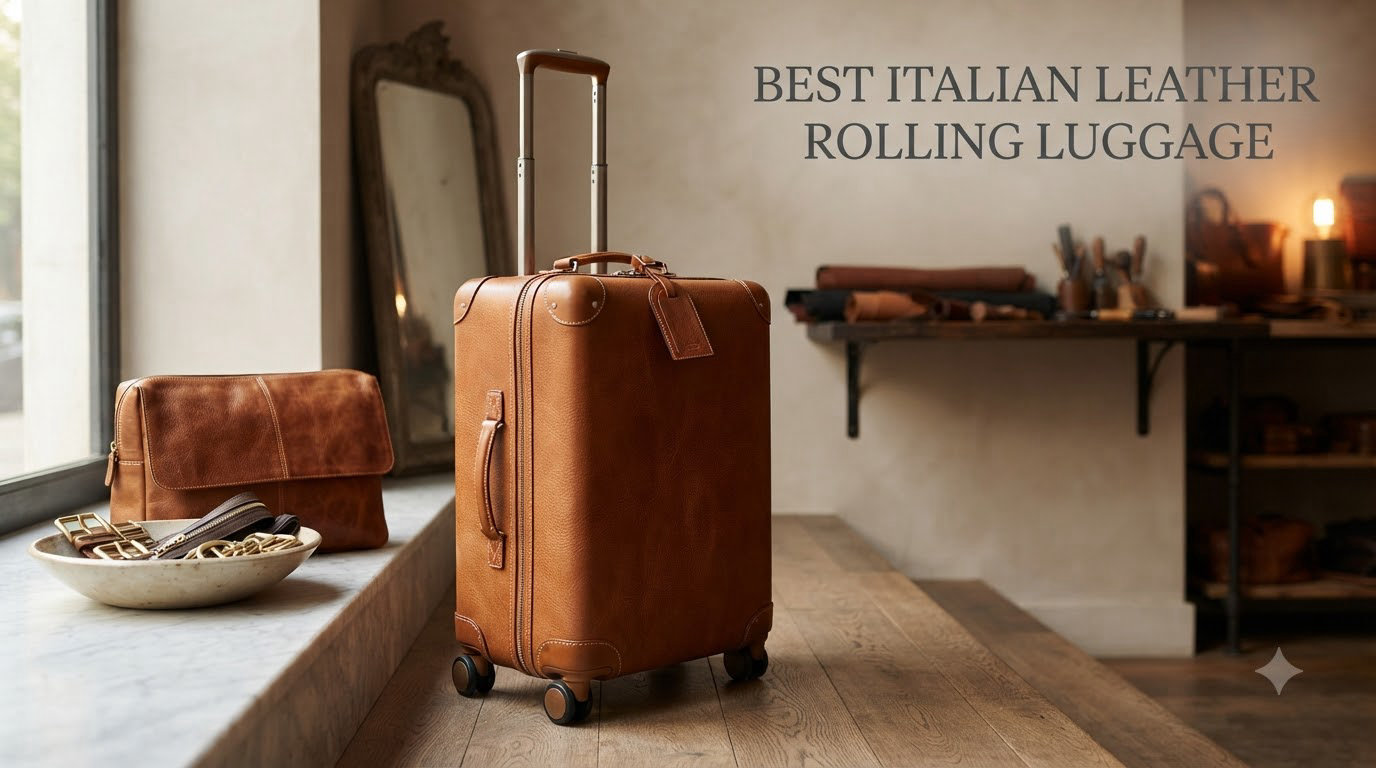 best italian leather rolling luggage