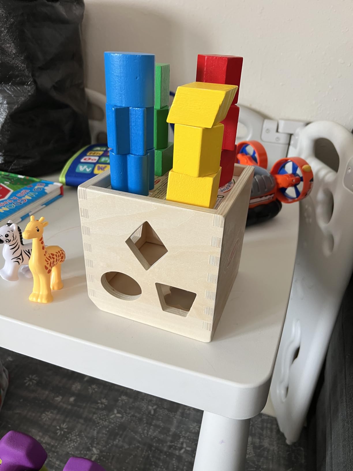 Melissa & Doug Shape Sorting Cube - Classic Wooden Toy With 12 Shapes customer photo 1