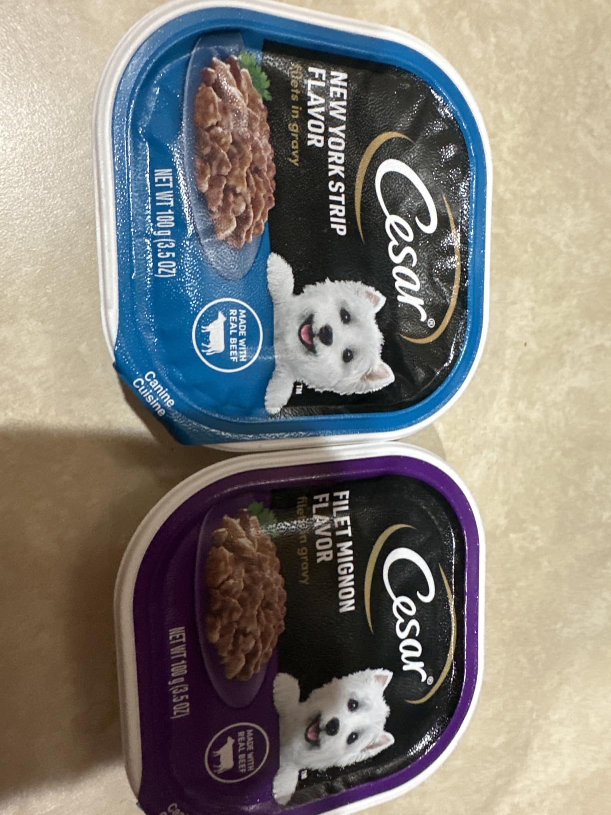 Cesar Filets in Gravy Wet Dog Food, Steak Mix Variety, 3.5 oz, 12 Count customer photo 2