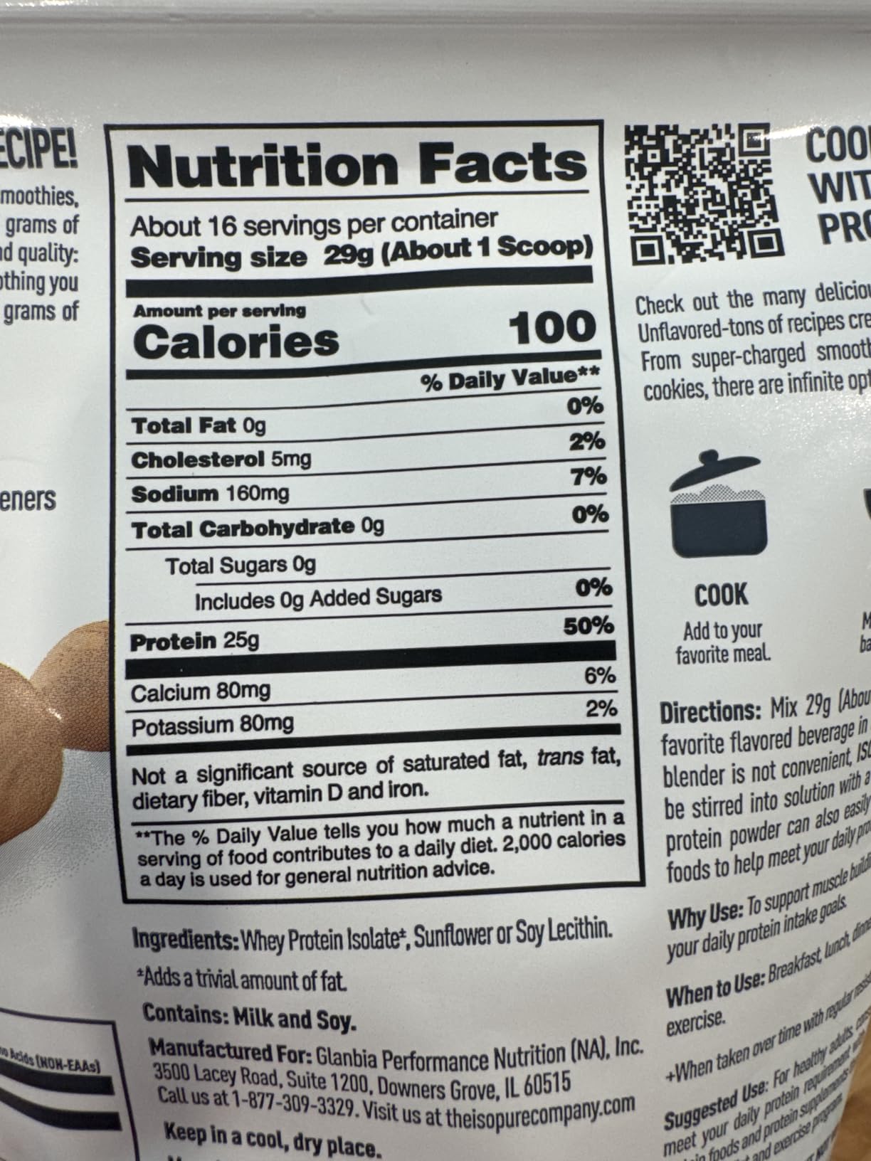 Isopure Zero Carb Whey Isolate Protein Powder, Unflavored 2.5 LB customer photo 1