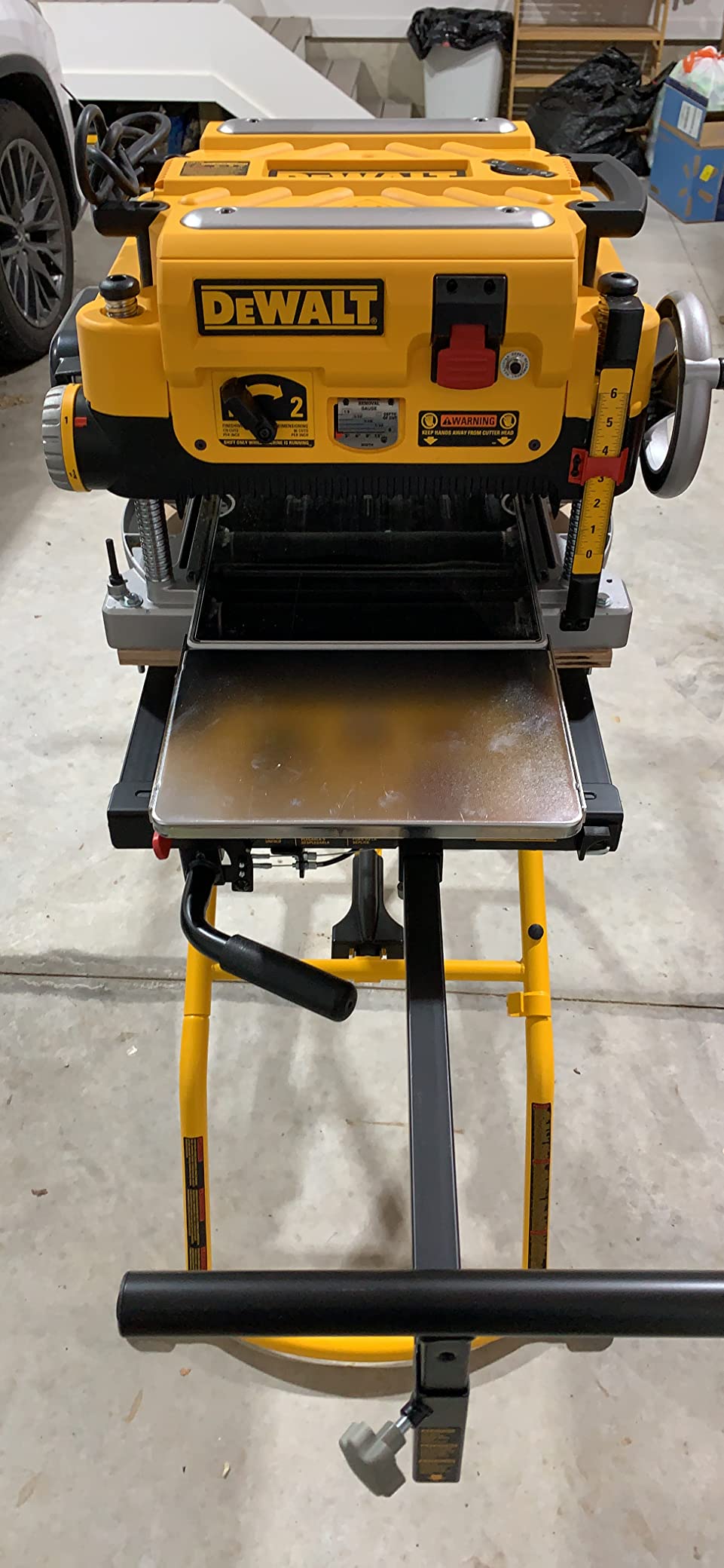 DEWALT Miter Saw Stand With Wheels, 32-1/2 in. x 60 in Foldable Rollling Stand, Adjustable Height, Durable Steel, 8 ft. Material Support, Universal Mounting Rails (DWX726) customer photo 2
