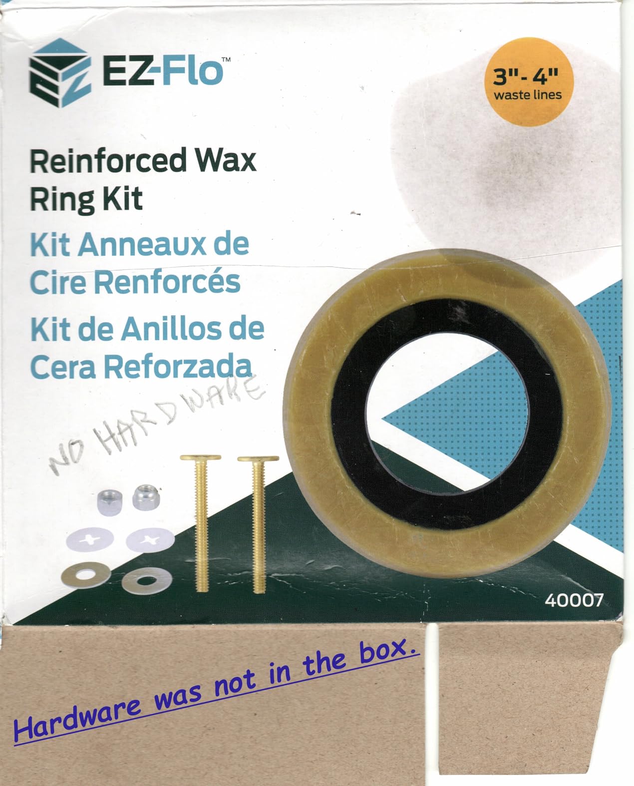 Eastman 40007 Toilet Bowl Wax Ring Set, 4 inch x 3 inch customer photo 1