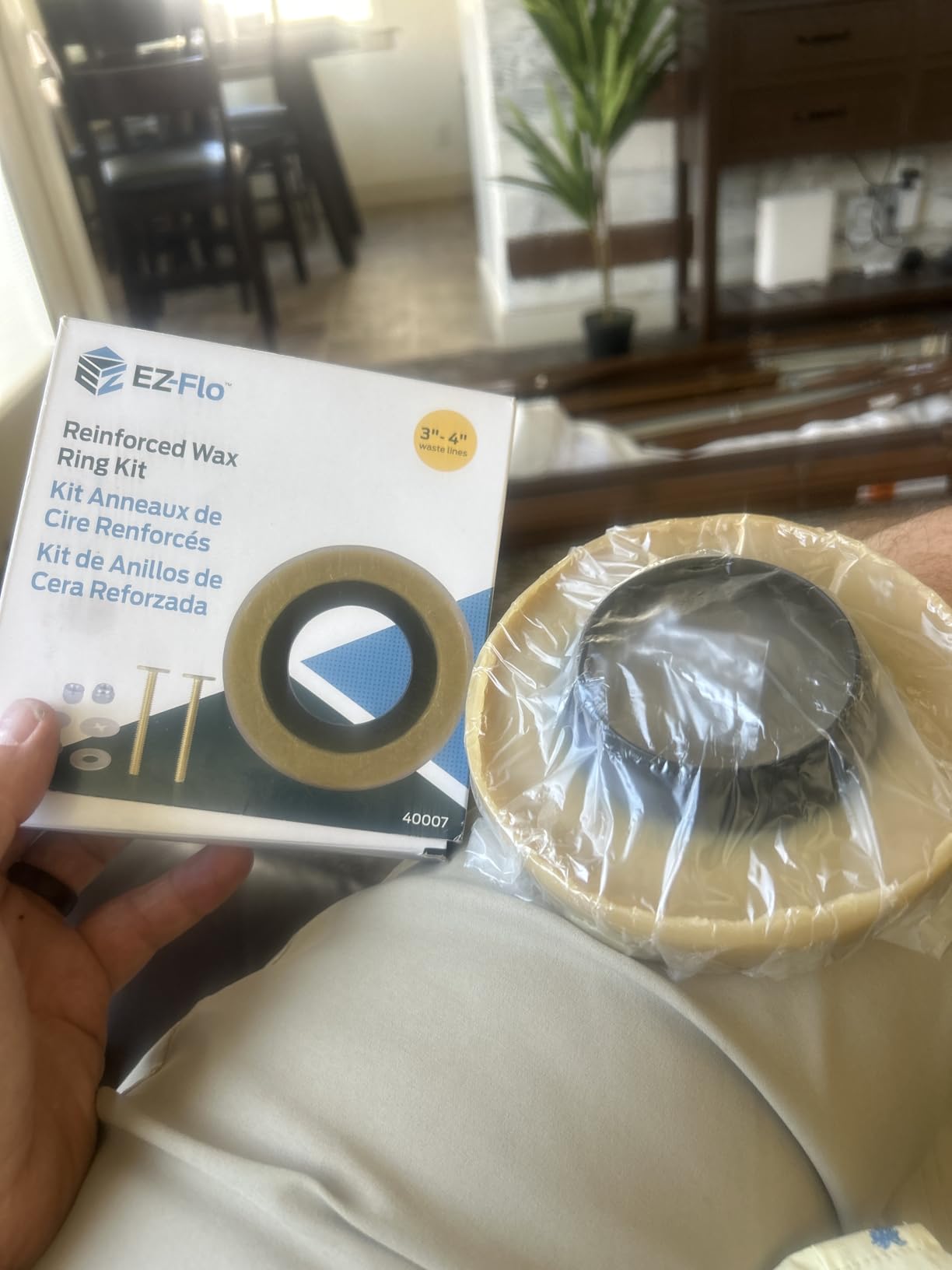 Eastman 40007 Toilet Bowl Wax Ring Set, 4 inch x 3 inch customer photo 2