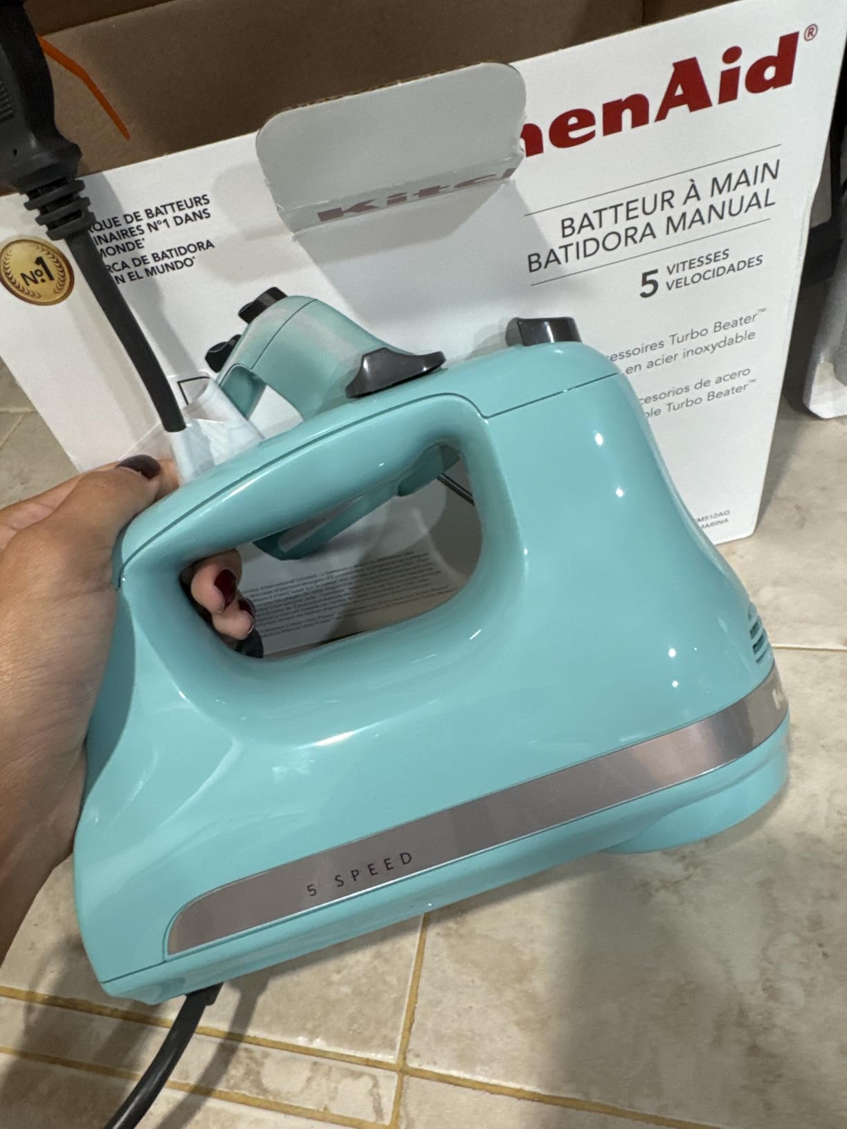 KitchenAid 5 Ultra Power Speed Hand Mixer, KHM512, White customer photo 1