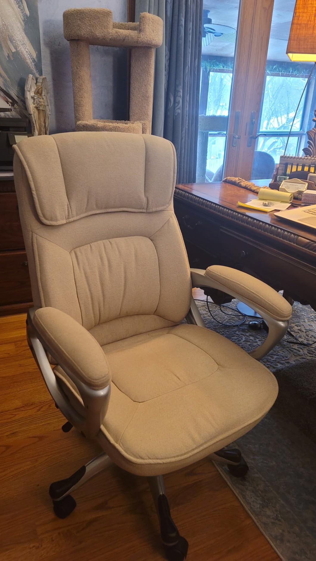 Serta Executive Office Chair Lumbar Support, Padded Arms Microfiber Chair customer photo 2
