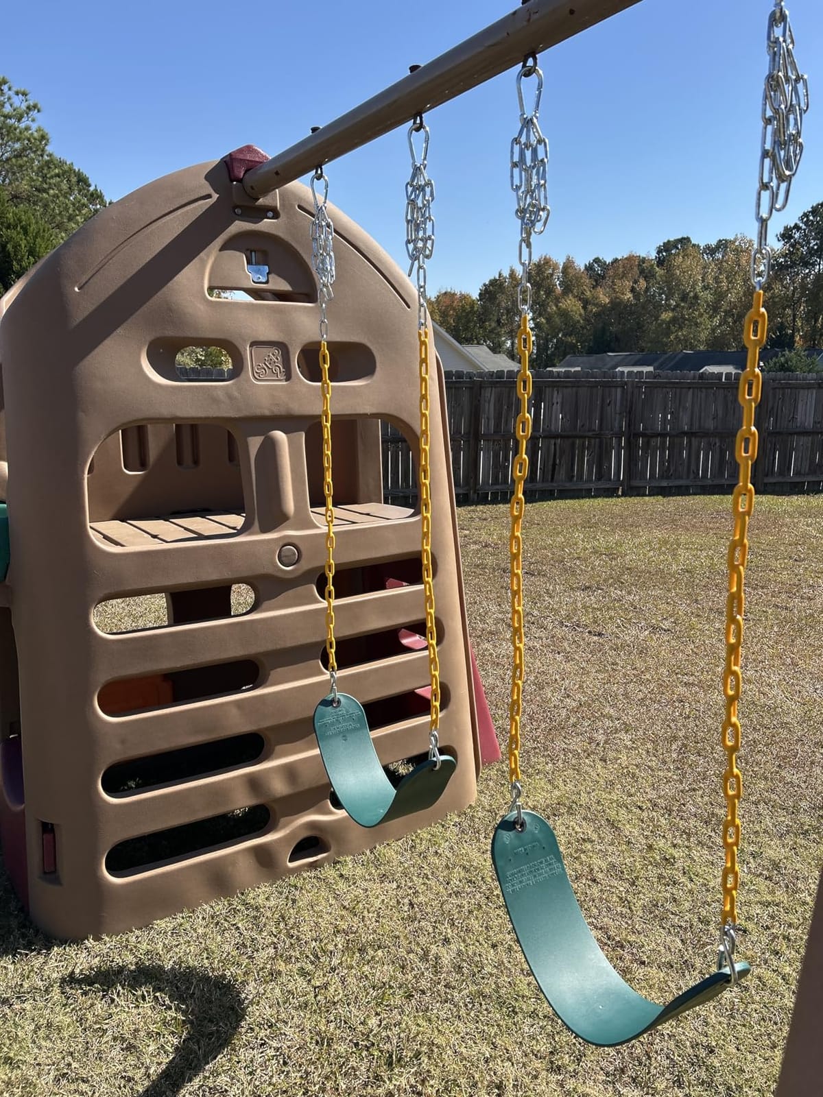 Jungle Gym Kingdom Swing for Outdoor Swing Set - Swing Seat Replacement Kit with Heavy Duty Chains - Backyard Swingset Playground Accessories for Kids - Green, 1 Pack customer photo 2