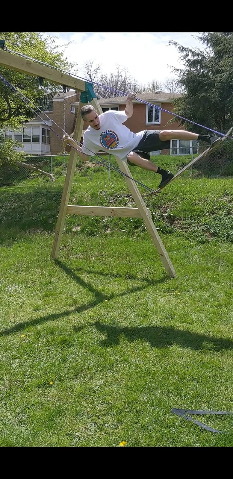Swurfer Swing Set Conversion Bracket - No Tree, No Problem, Convert Your Swingset into a Swurfset, Heavy Duty Adjustable Horse Glider Attachment Bracket for Kids Ages 12 and Up, Up to 6000lbs (Green) customer photo 1