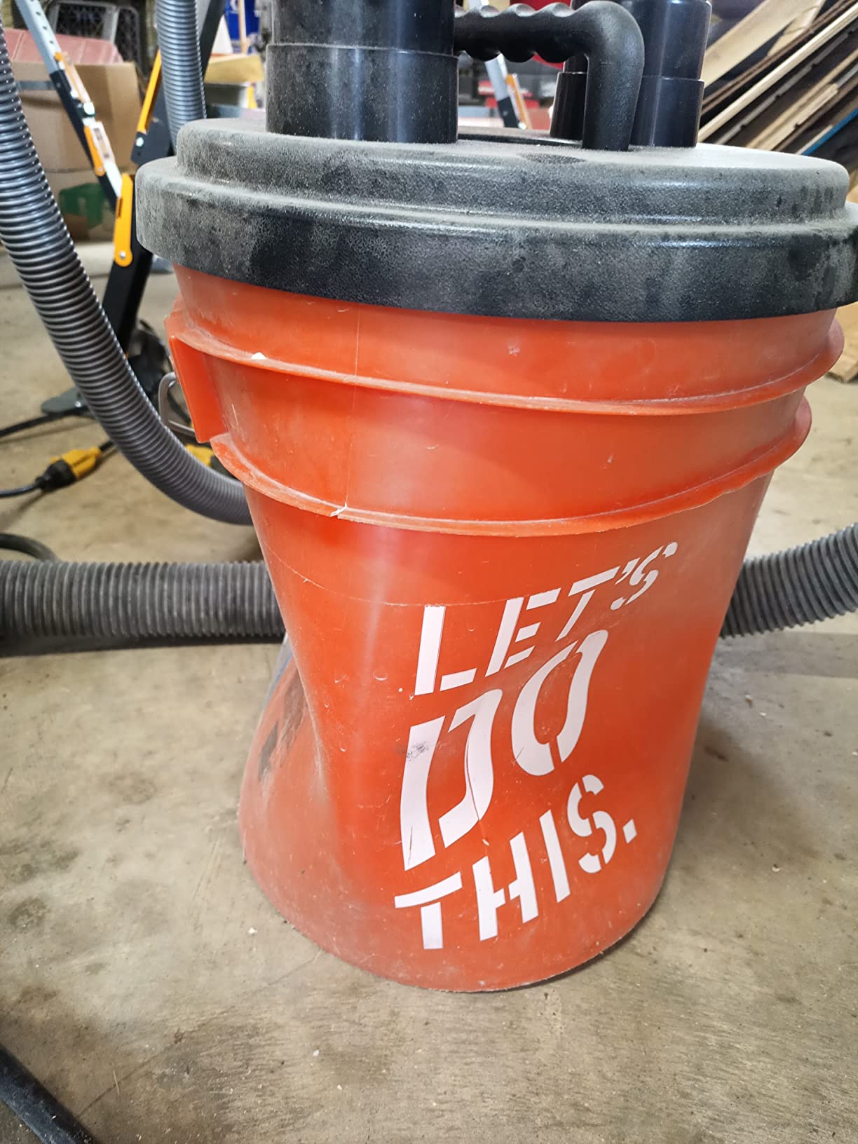 Taytools 114970 2-1/2 Inch Dust Collection Cyclone Separator Lid for 5 Gallon Pails Buckets Trash Cans customer photo 2