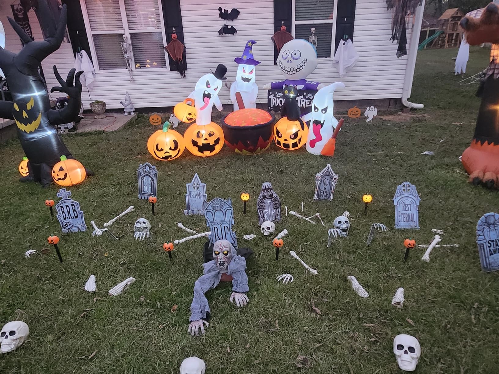 AISENO Realistic Skeleton Stakes Halloween Decorations for Lawn Stakes Garden Halloween Skeleton Decoration Outdoor customer photo 1