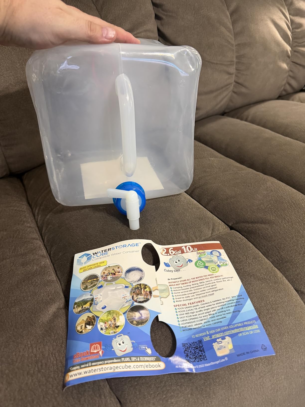 WaterStorageCube Collapsible Water Container with Spigot (5.3 Gal (1-Pack)) customer photo 1