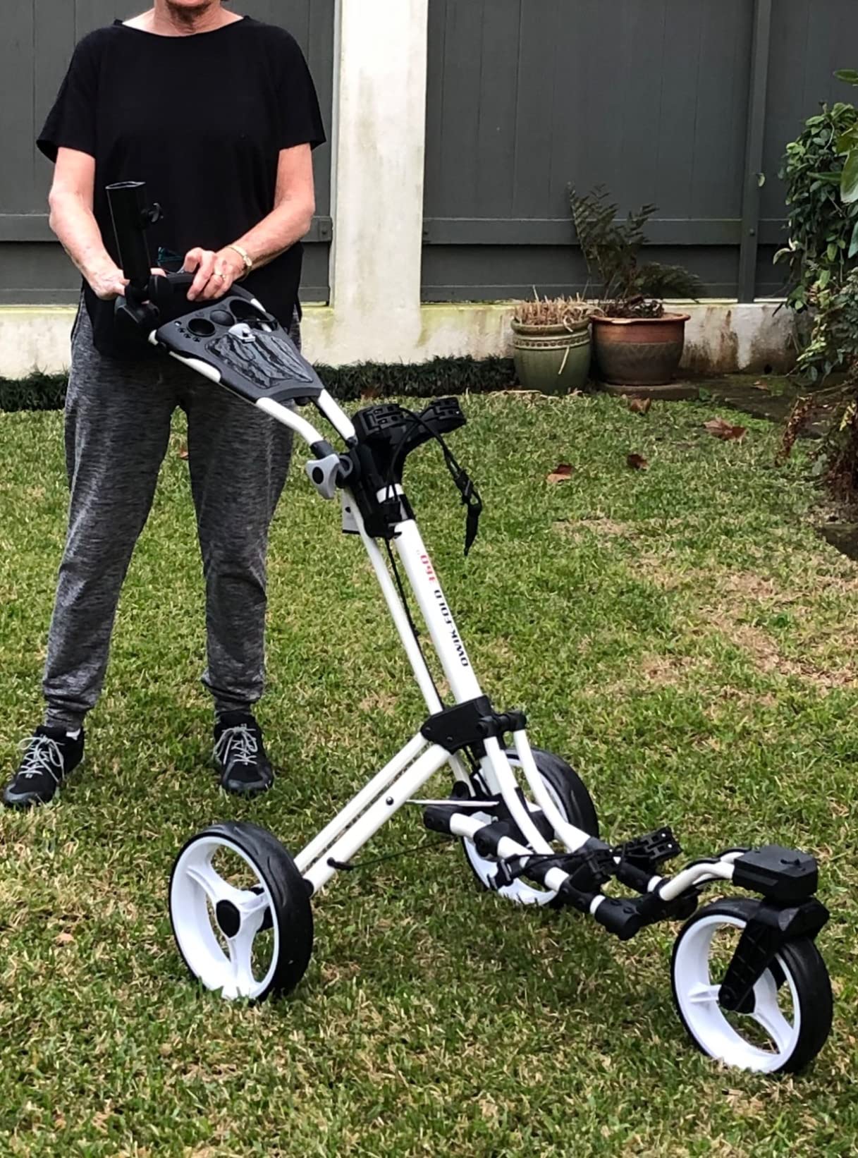 Qwik-Fold - 3-Wheel Golf Push Cart - 360° Swivel Wheel customer photo 2