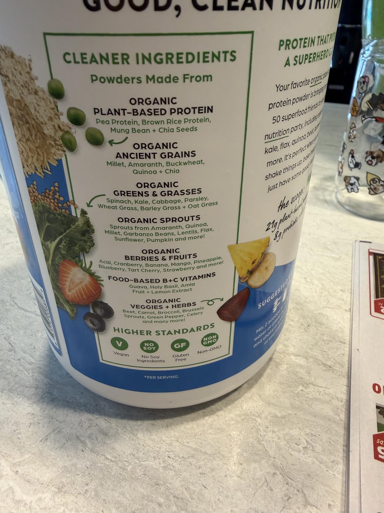 Orgain Organic Vegan 21g Protein + Superfoods Powder, Vanilla Bean, 2.02lb customer photo 2