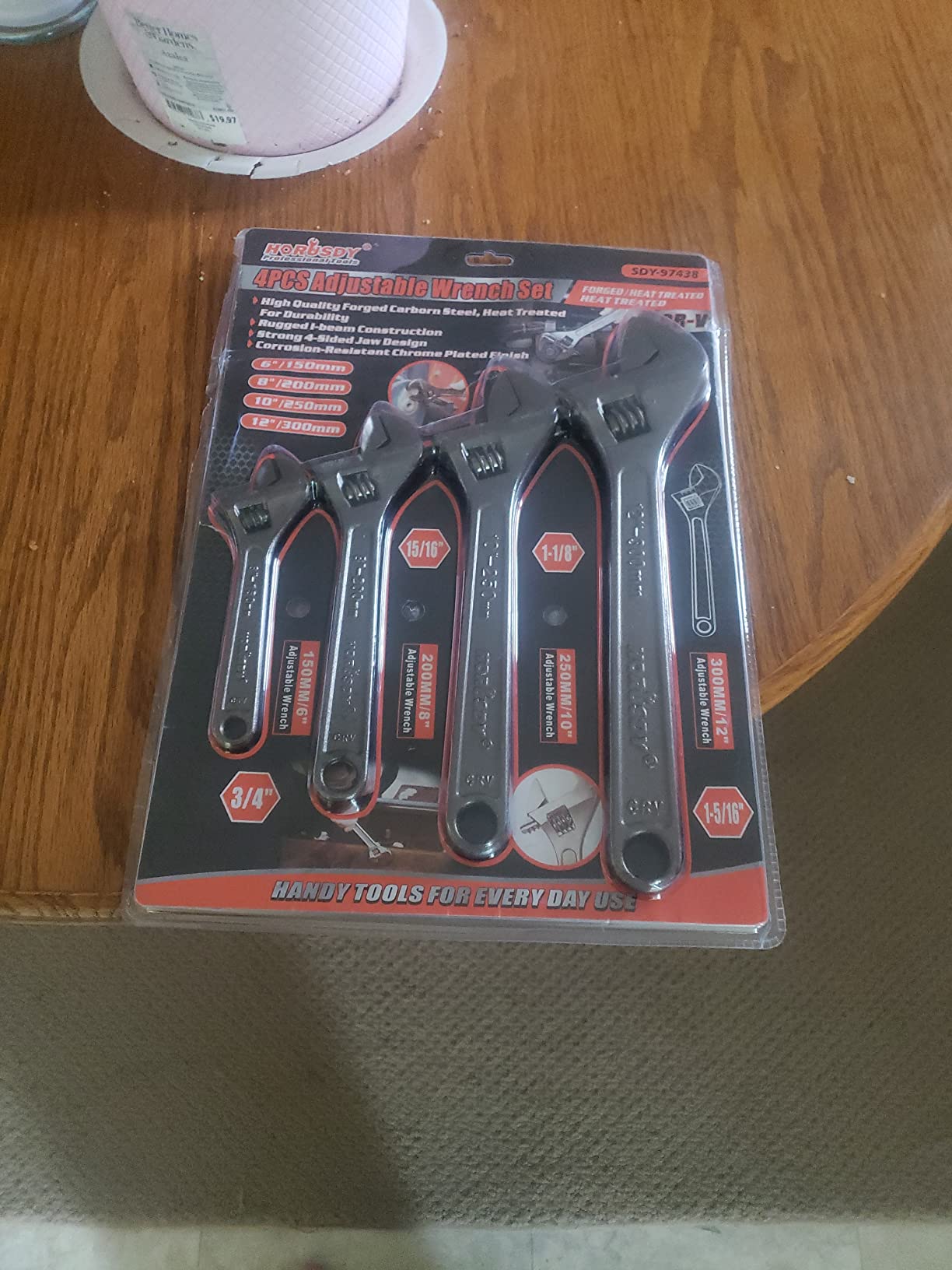 HORUSDY 4-Piece Adjustable Wrench Set, CR-V Steel, Adjustable Wrenches Set(6-inch, 8-inch, 10-inch, 12-inch) customer photo 2