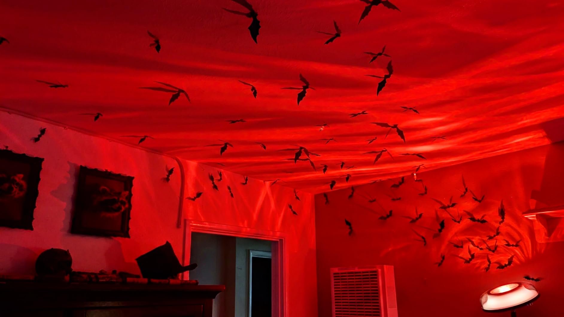 DIYASY Bats Wall Decor, 120 Pcs 3D Bat Halloween Decoration Stickers for Home Decor 4 Size Waterproof Black Spooky Bats for Room Decals customer photo 1