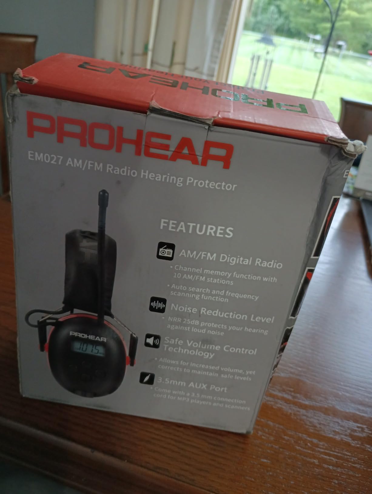 PROHEAR 027 AM FM Radio Headphones with Digital Display, 25dB NRR, Safety Ear Protection Earmuffs for Mowing, Snowblowing, Construction, Work Shops - Orange customer photo 2