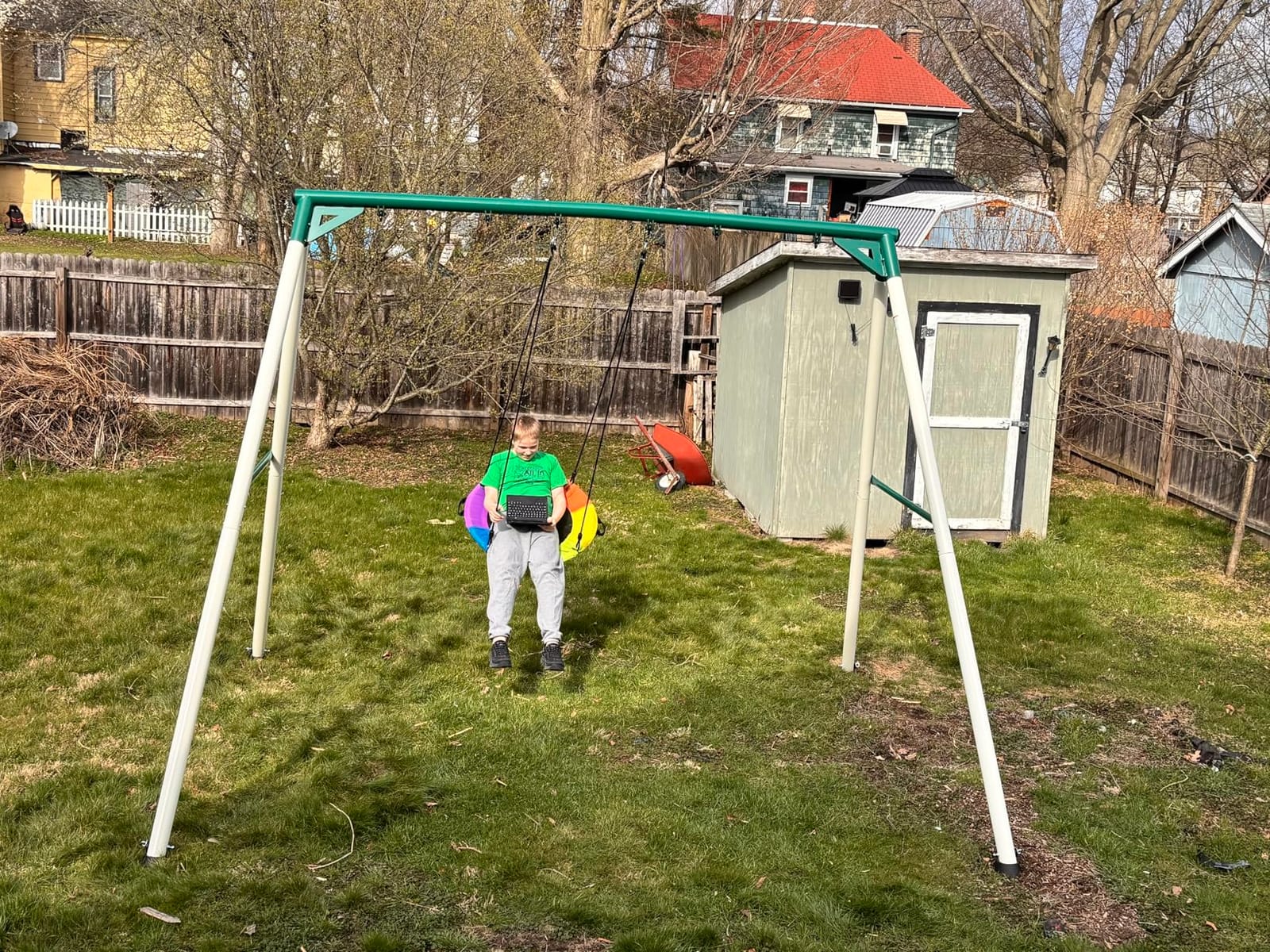 Hapfan 9.5ft Tall Swing Sets for Backyard for Big Kids & Adults (Patented) customer photo 1