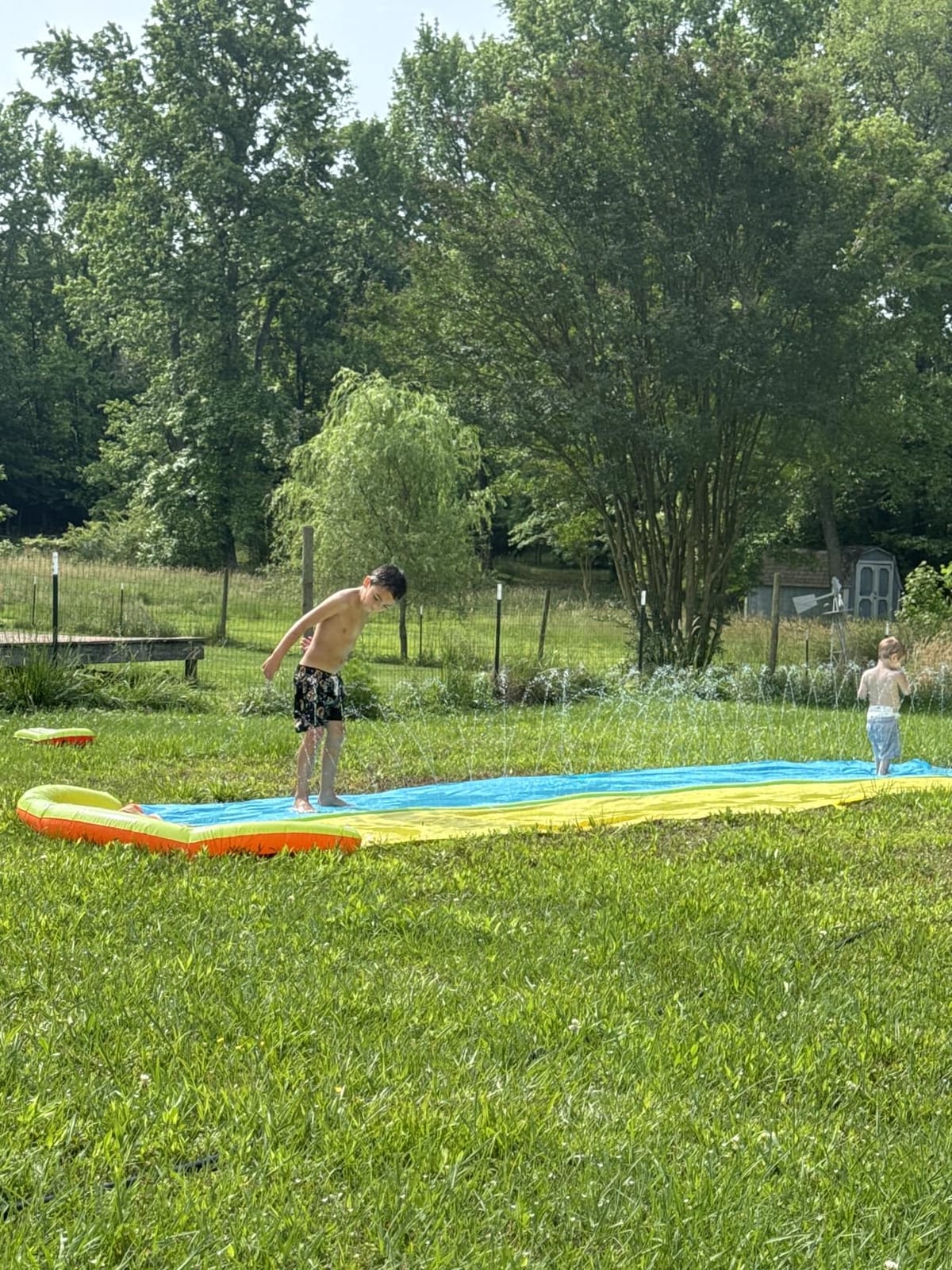 Sloosh Water Slides with 2 Inflatable Boards,22.5ft Double Lane Splash Slip Lawn Water Slide with Advanced Sprinklers Summer Toy for Kids Adults Fun Backyard Summer Outdoor, Orange customer photo 2