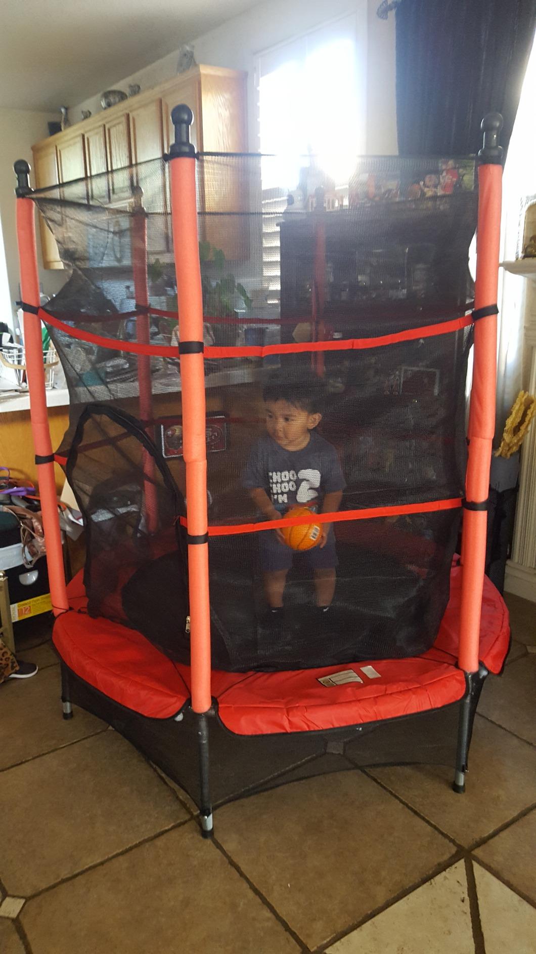 Giantex 55'' Mini Kids Trampoline With Safety Enclosure Net, ASTM Approved, No-Gap Safe Design, Easy to Assemble 4.6 Ft Outdoor Indoor Small Toddler customer photo 1