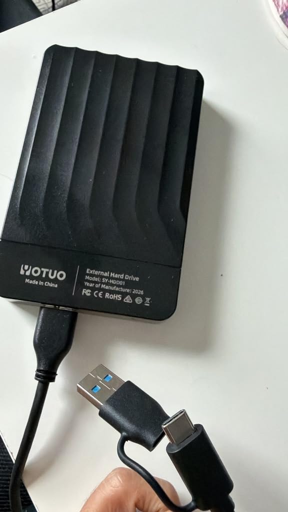 YOTUO 500GB External Hard Drive, Portable Storage Expansion HDD, USB 3.0 & USB-C for PC, Mac, Desktop, Laptop, Smartphone, PS4, Xbox One, Xbox 360, Office & Game Black customer photo 2