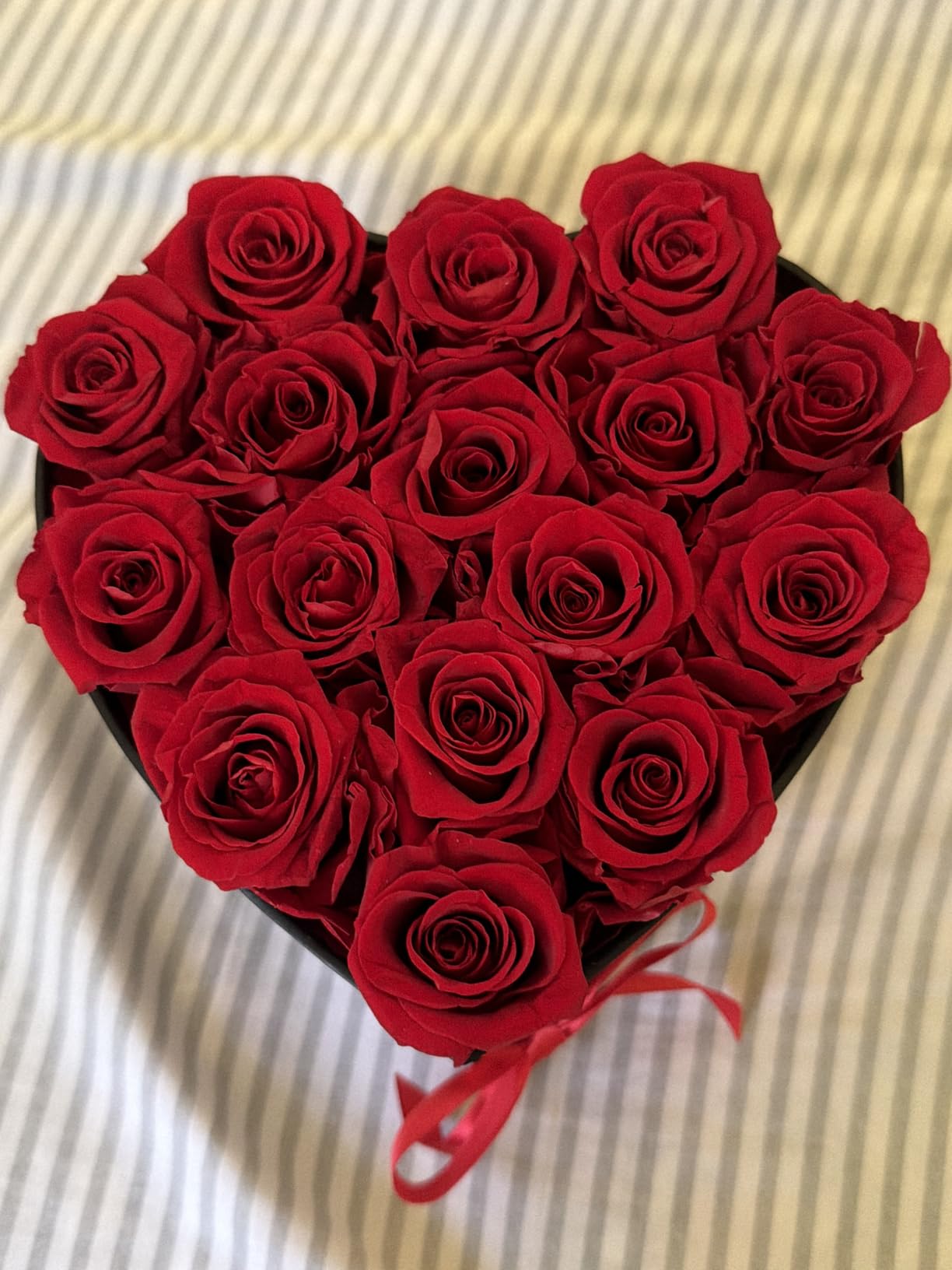 GLAMOUR BOUTIQUE Preserved Flowers, 16 Forever Red Roses in Heart Gift Box customer photo 2