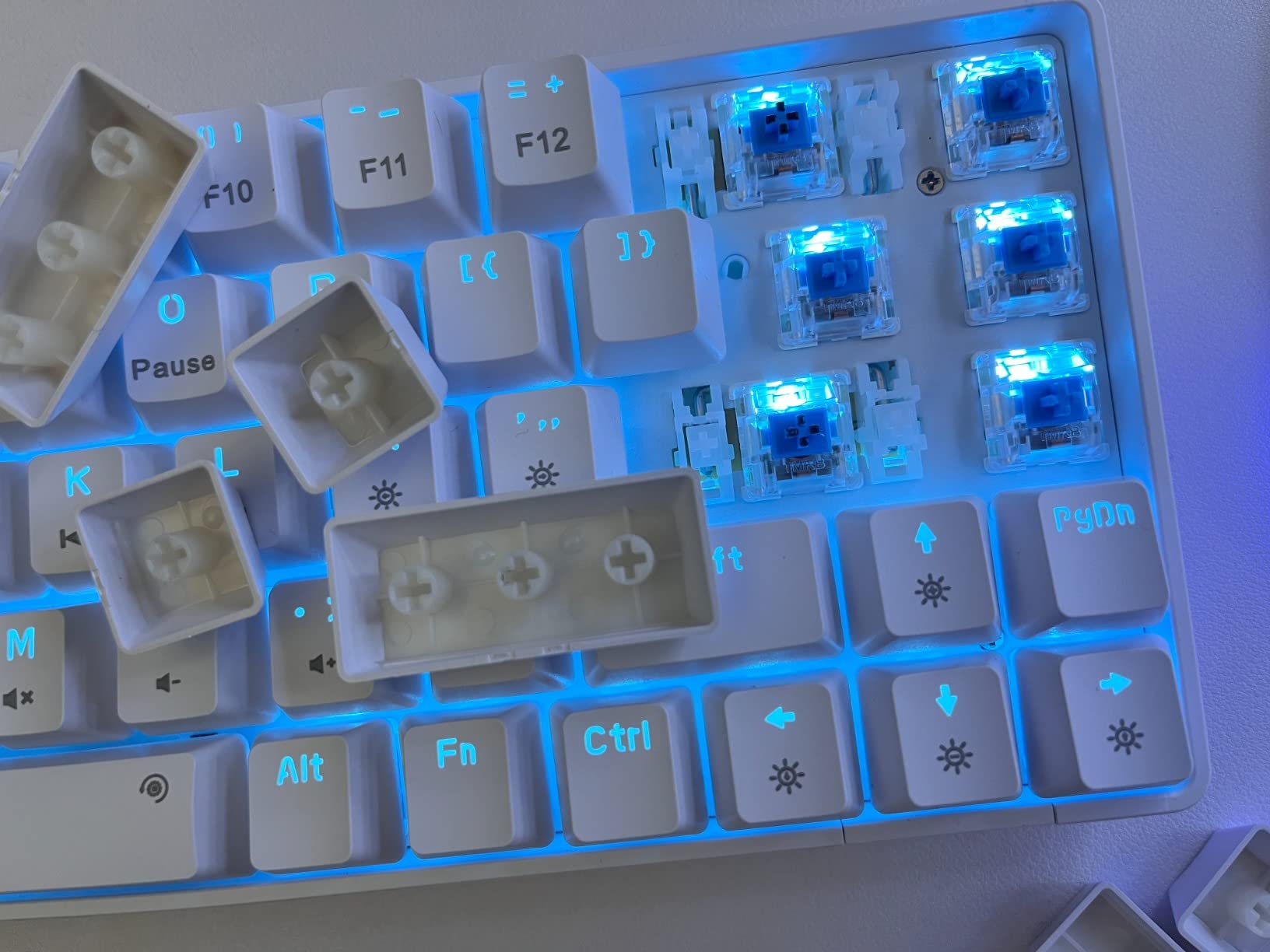 DIERYA T68SE 60% Gaming Mechanical Keyboard,Ultra Compact Mini 68 Key with Blue Switches Wired Keyboard,Anti-Ghosting Keys, for Windows Laptops and PC Gamers,White customer photo 1
