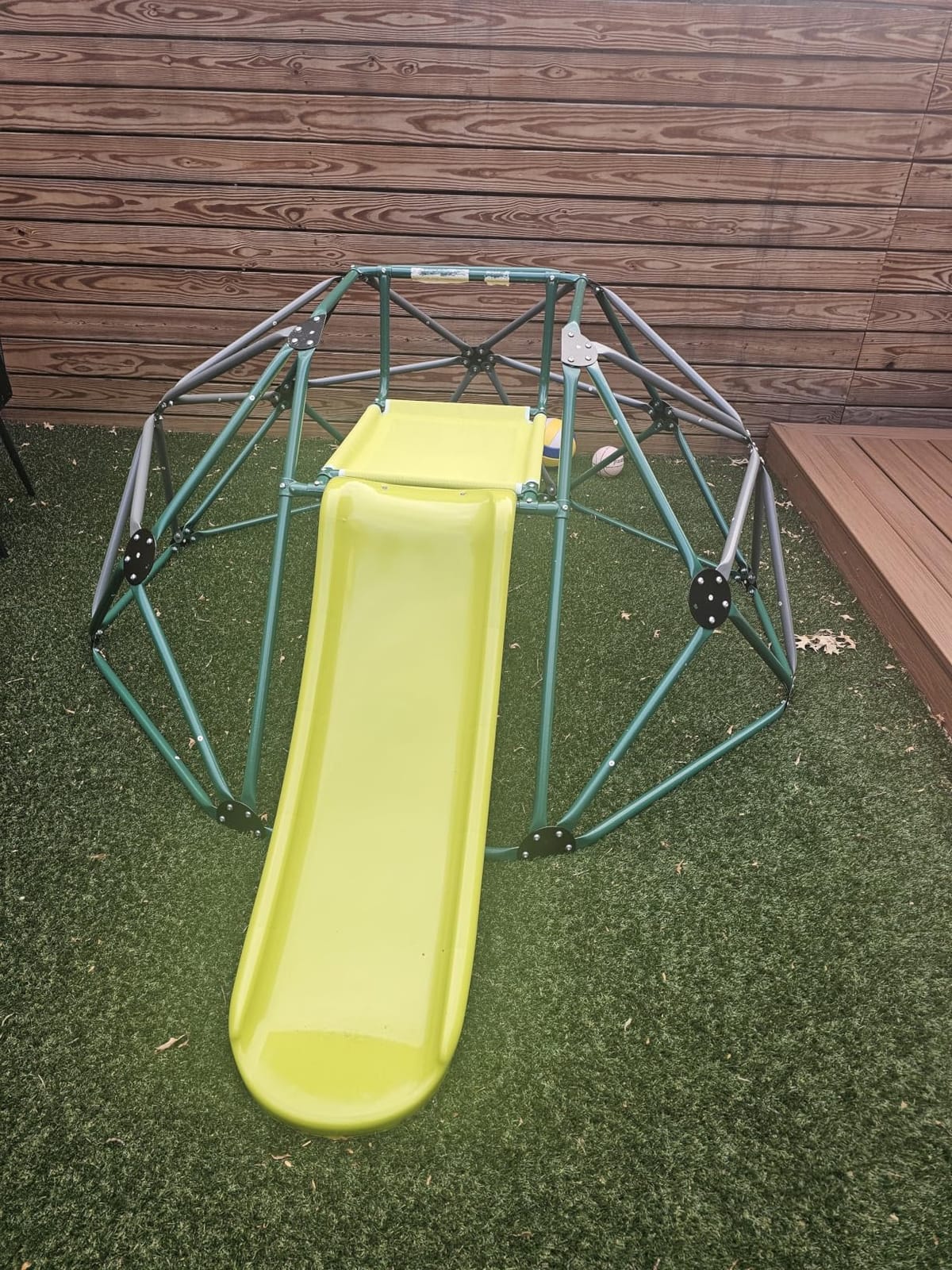 Costzon Climbing Dome with Slide for Kids, 8FT Kids Jungle Gym Monkey Bar Climbing Toys for Outdoor, 2 in 1 Indoor Geometric Dome Climber Playground Set for 3-8 Boys Girls Toddlers Backyard Gifts customer photo 2
