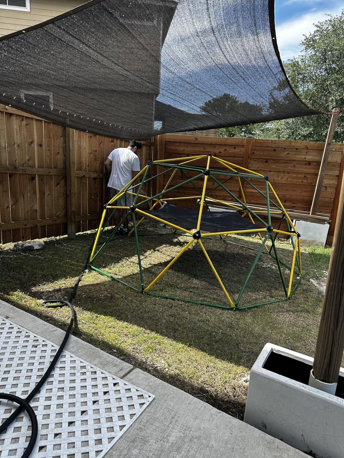 Climbing Dome with Hammock Swing Seat 10ft Outdoor Jungle Gym Kids Playset customer photo 2