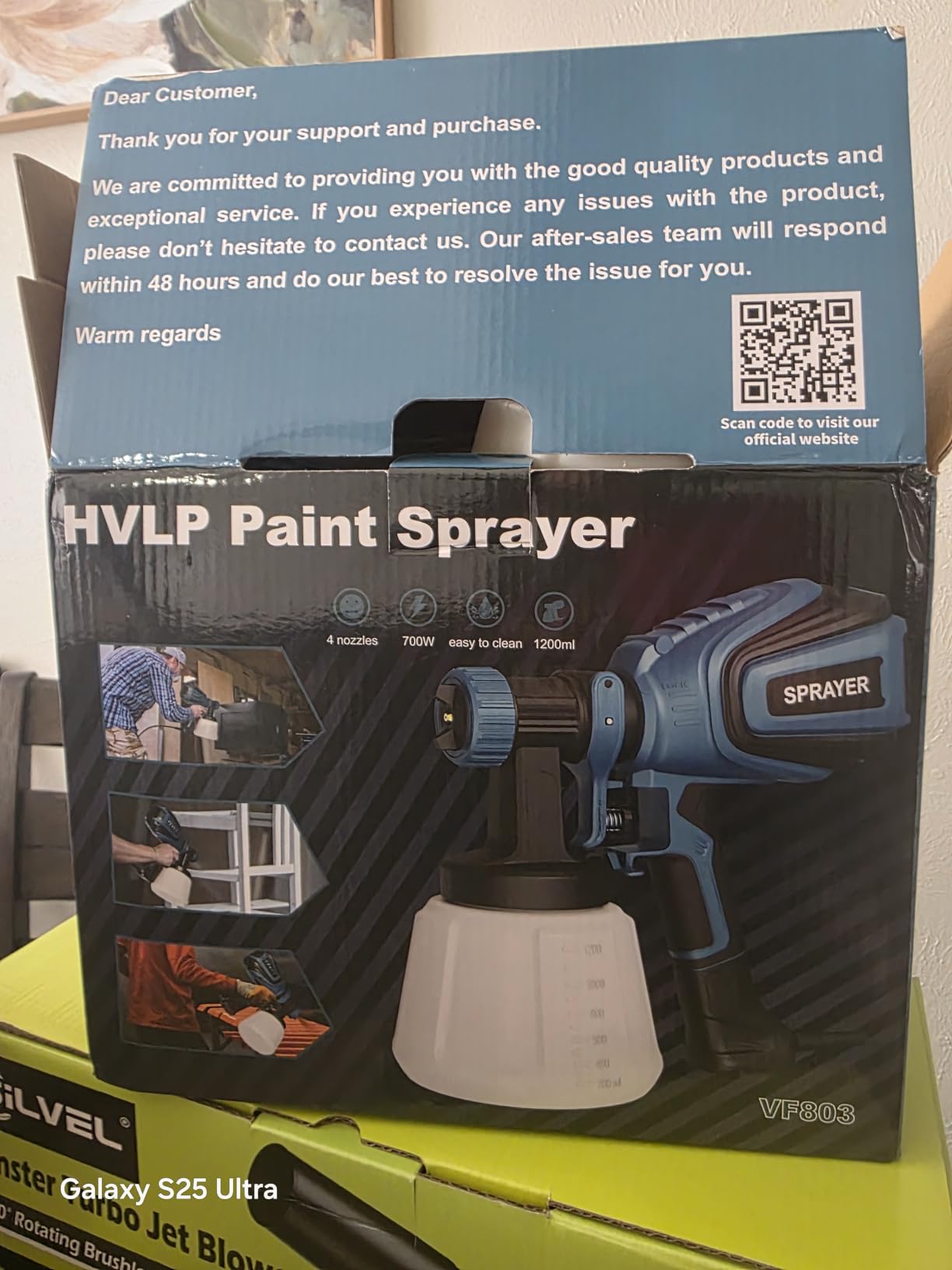 VONFORN Paint Sprayer, 700W Spray Paint Gun with 4 Nozzles & 3 Patterns customer photo 1