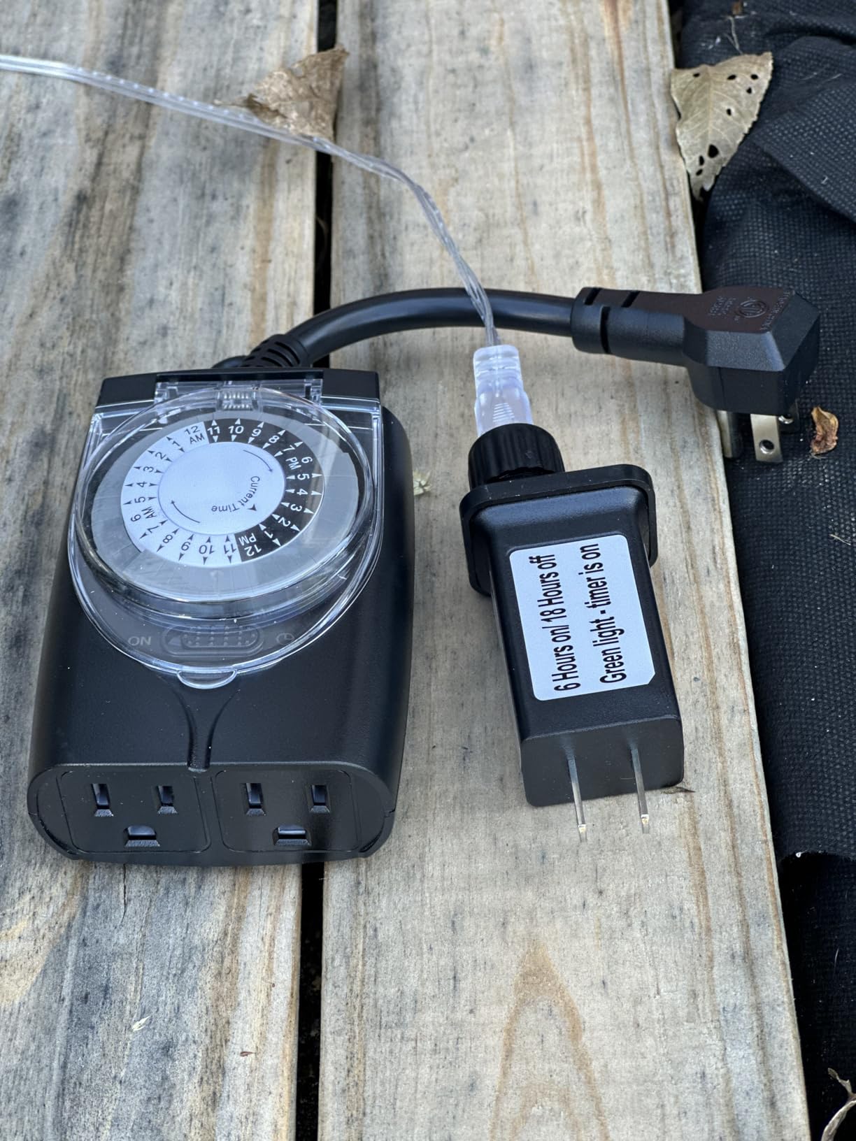 HBN Outdoor Timer Outlet Waterproof, 24 Hour Mechanical Light Timers for Electrical Outlets Outdoor Weatherproof, 2 Grounded Outlets for Christmas Lights, Holiday Decorations, 15A 1/2HP customer photo 1