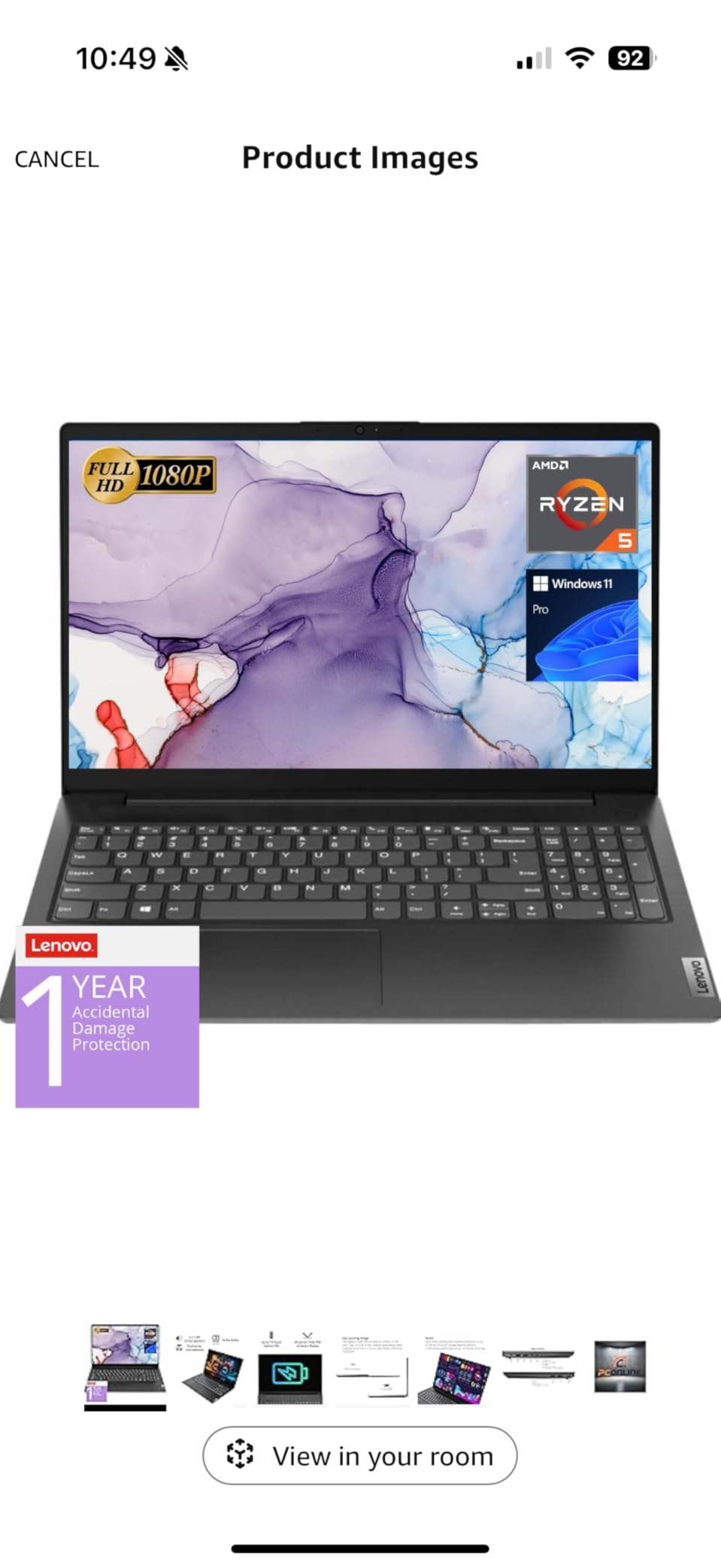 Lenovo V15 Laptop, 15.6