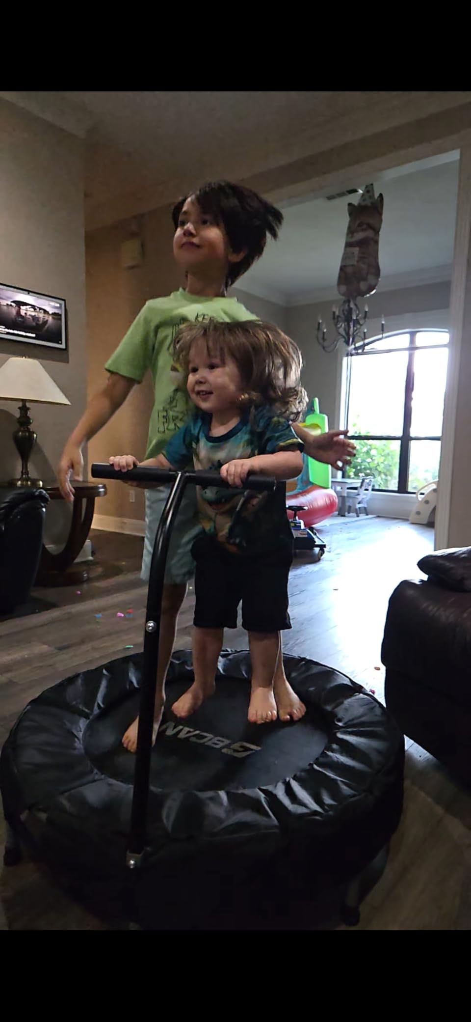 BCAN SP1 36'' Kids Toddler Trampoline Indoor, Foam Handle | FED Fitness customer photo 2