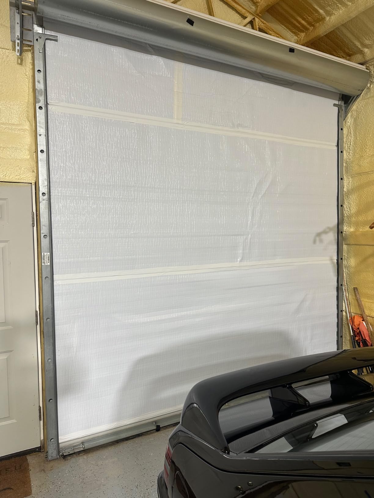 BlueTex Roll Up Garage Door Insulation Kit for Cooling Down Metal Buildings – Easy to Install Complete Insulation for Garage Doors Up to 12'x12' - Covers 150 Sq Ft of Large Single Door customer photo 2
