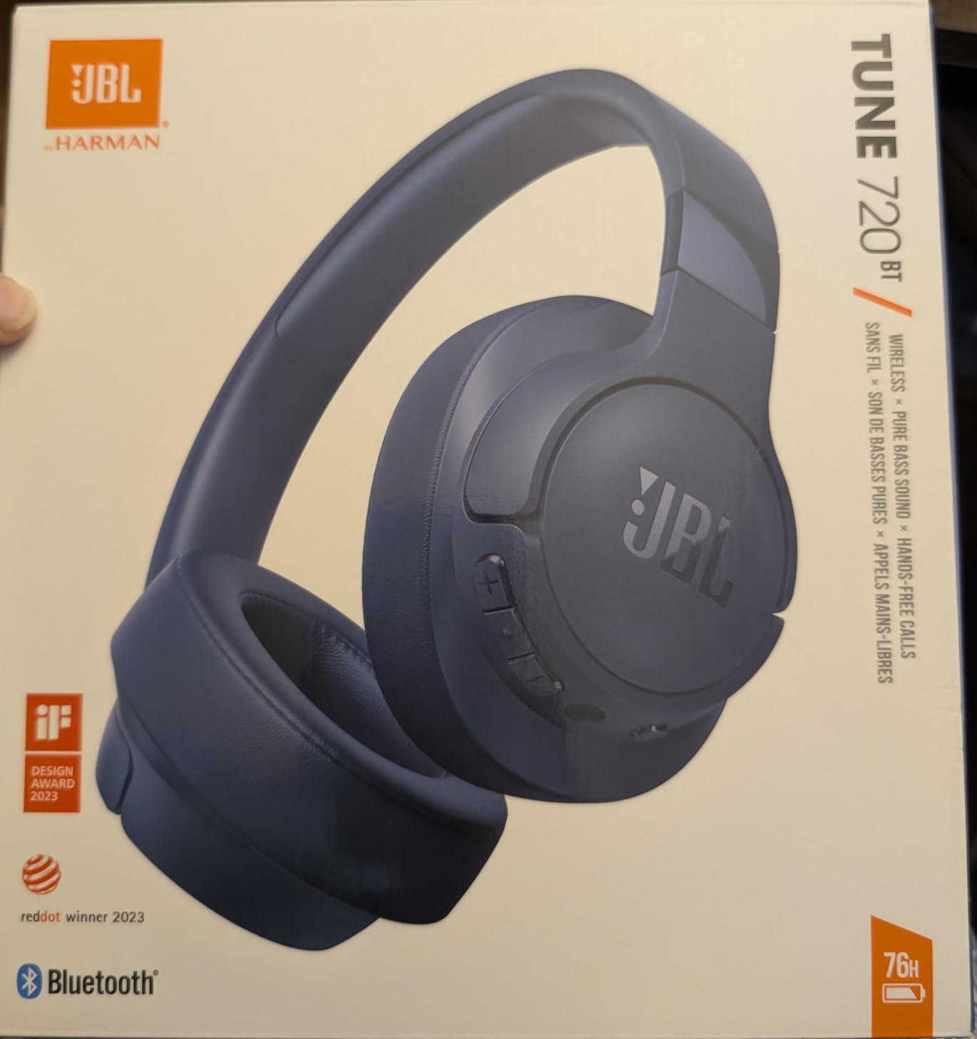 JBL Tune 720BT - Wireless Over-Ear Headphones with JBL Pure Bass Sound, Bluetooth 5.3, Up to 76H Battery Life and Speed Charge, Lightweight, Comfortable and Foldable Design (Black) customer photo 2