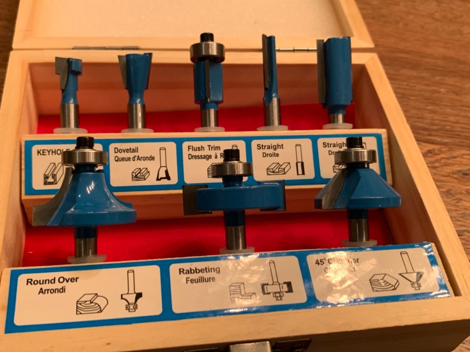 LU&MN Carbide Tipped Router Bit Set, 1/4