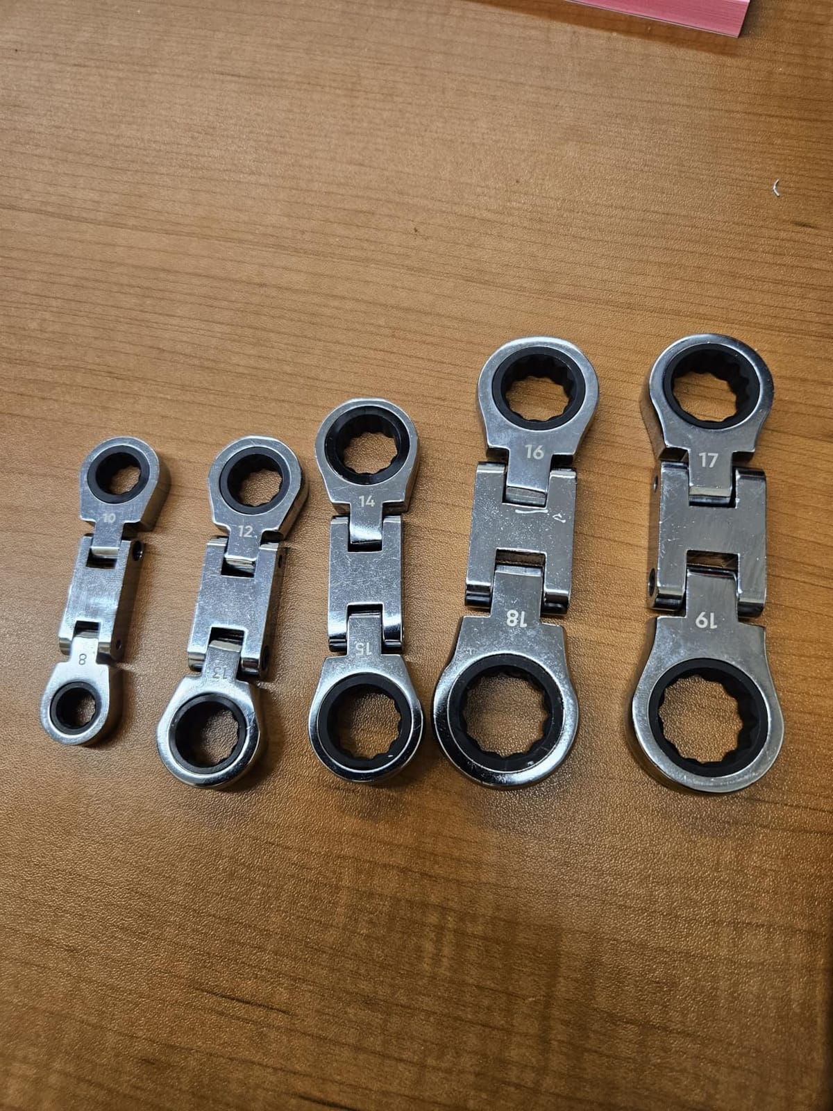Stubby Wrenches Set, 72-Tooth Flex Head Ratcheting Wrench Set, Compact Double Box End Ratchet Wrench Metric 8-19mm 5 Pieces for Tight Spaces customer photo 1