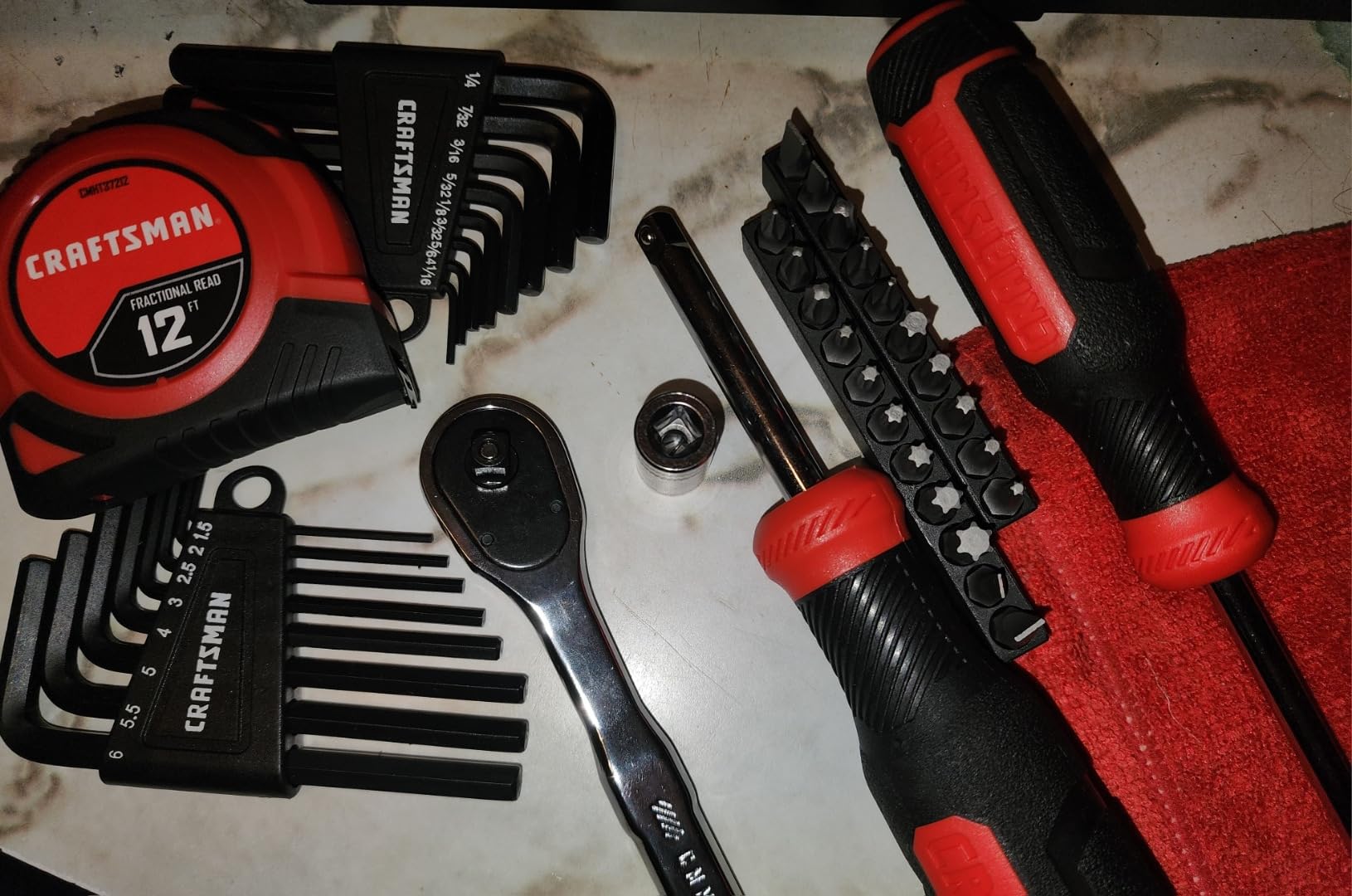 CRAFTSMAN 57 Piece Mechanics Tool Set Home Tool Set, Sockets, Ratchet, Screwdrivers, Hammer, Pliers, Hex Keys, Specialty Bits Hand Tools (CMMT99447) customer photo 1