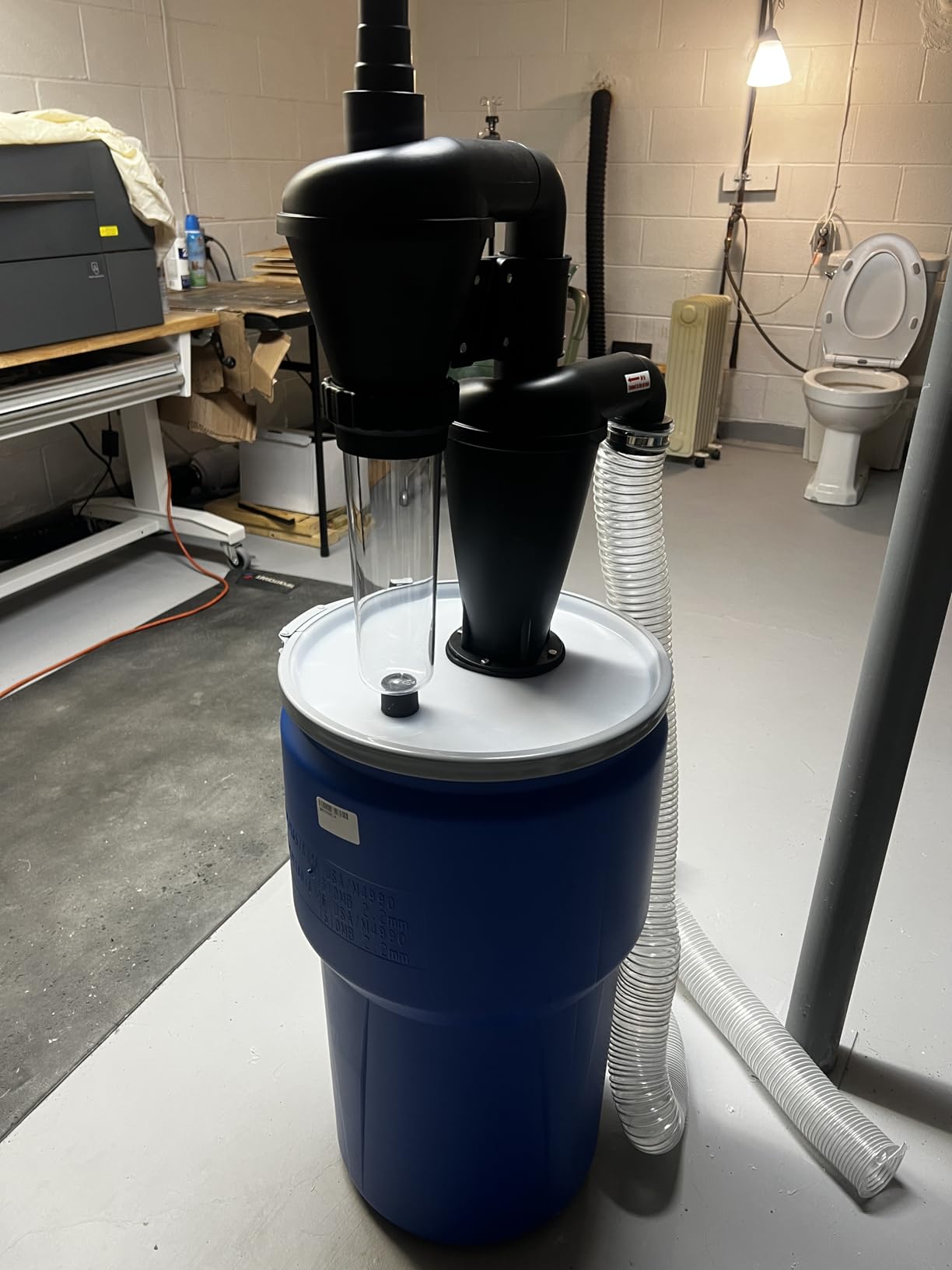 Double Filtration - Cyclone Dust Collector, OD2'' DIY Turbocharged Woodworking Filter Industrial Separator Collector Canister Dust Control System customer photo 1