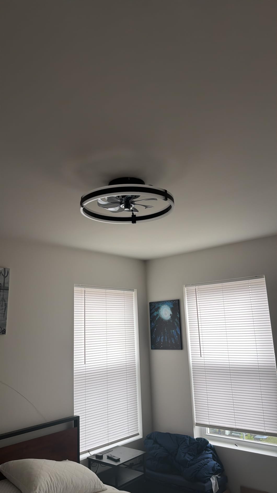ZMISHIBO Low Profile 19.7'' Ceiling Fans with Lights and Remote, Black customer photo 2