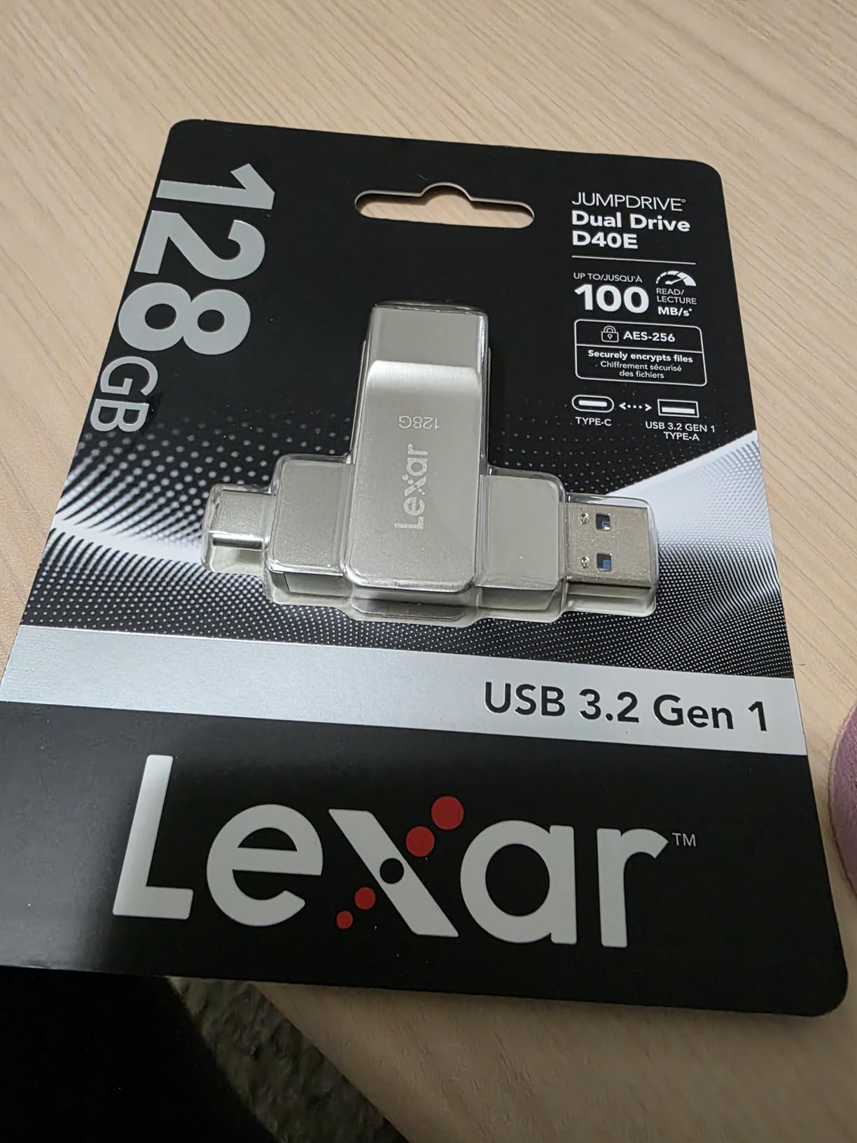 Lexar D40E 256GB Dual USB 3.2 Gen 1 Type-C Jump Drive, Champagne Silver customer photo 2