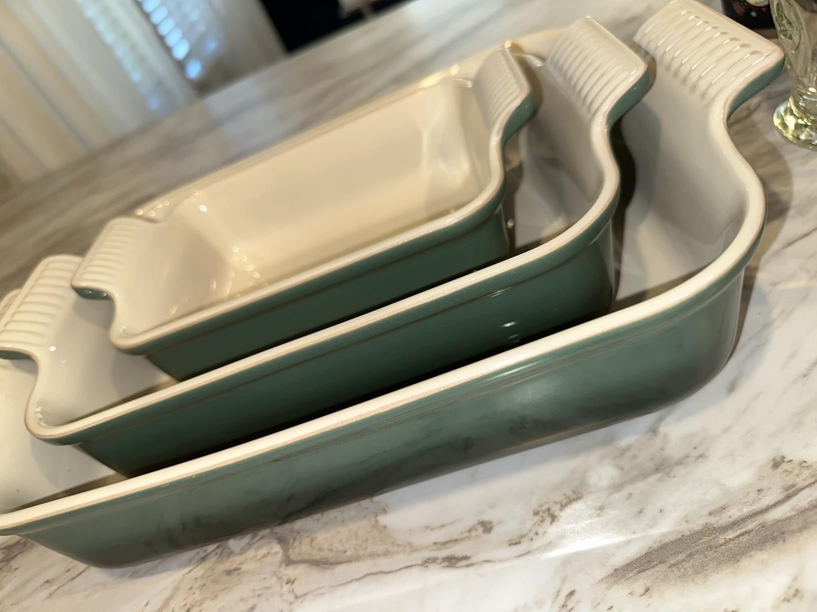 Le Creuset Stoneware Heritage Rectangular Baking Dish, 3 pc., Oyster customer photo 1