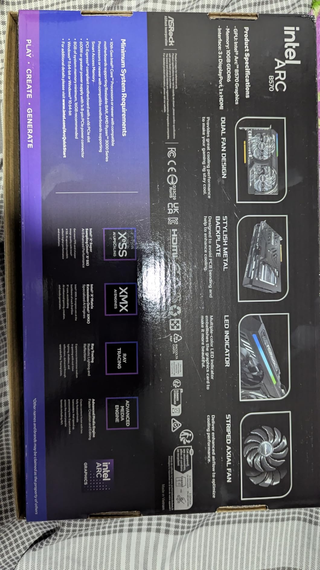 ASRock Intel Arc B570 Challenger 10GB OC GDDR6 Graphics Card, 2600 MHz GPU, 19 Gbps Memory, Dual Fan, Metal Backplate, HDMI 2.1a, DisplayPort 2.1, 0dB Cooling customer photo 1