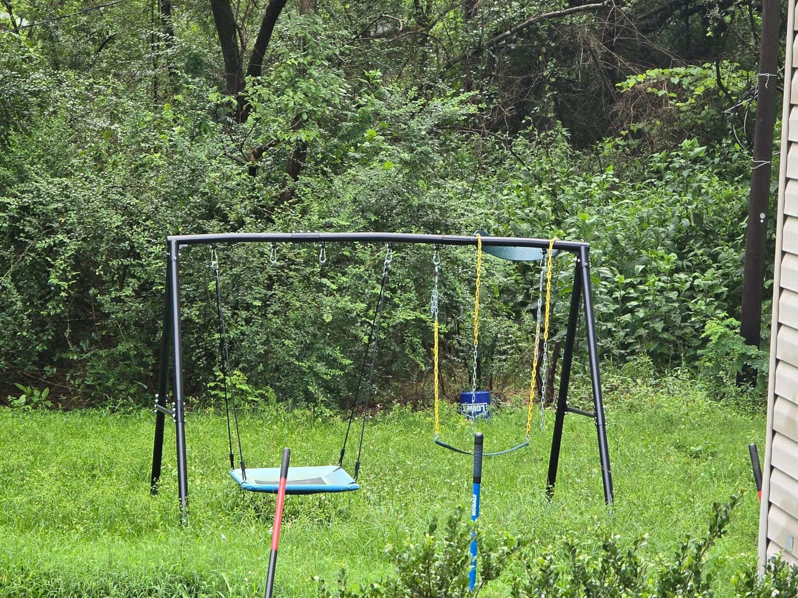 Hapfan 7.3ft Tall Swing Set for Backyard with 3 Swings (Brown & Green) customer photo 2