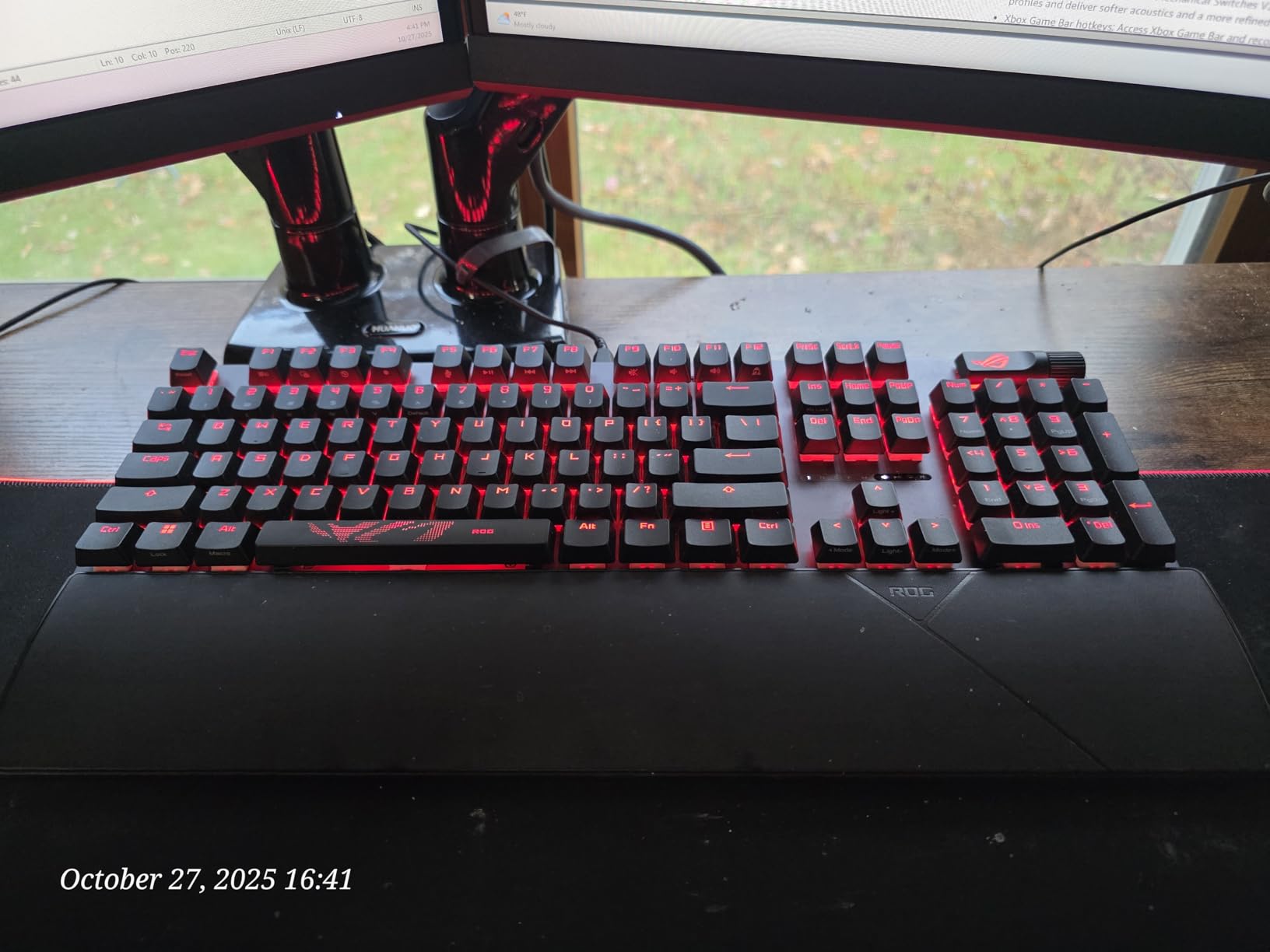 ASUS ROG Strix Scope II X Wired USB Mechanical Gaming Keyboard – 100% Full-Size, Hot Swappable Pre-lubed ROG NX Snow V2 Linear Switches, PBT Keycaps, RGB, PC/Mac Support - Black customer photo 1