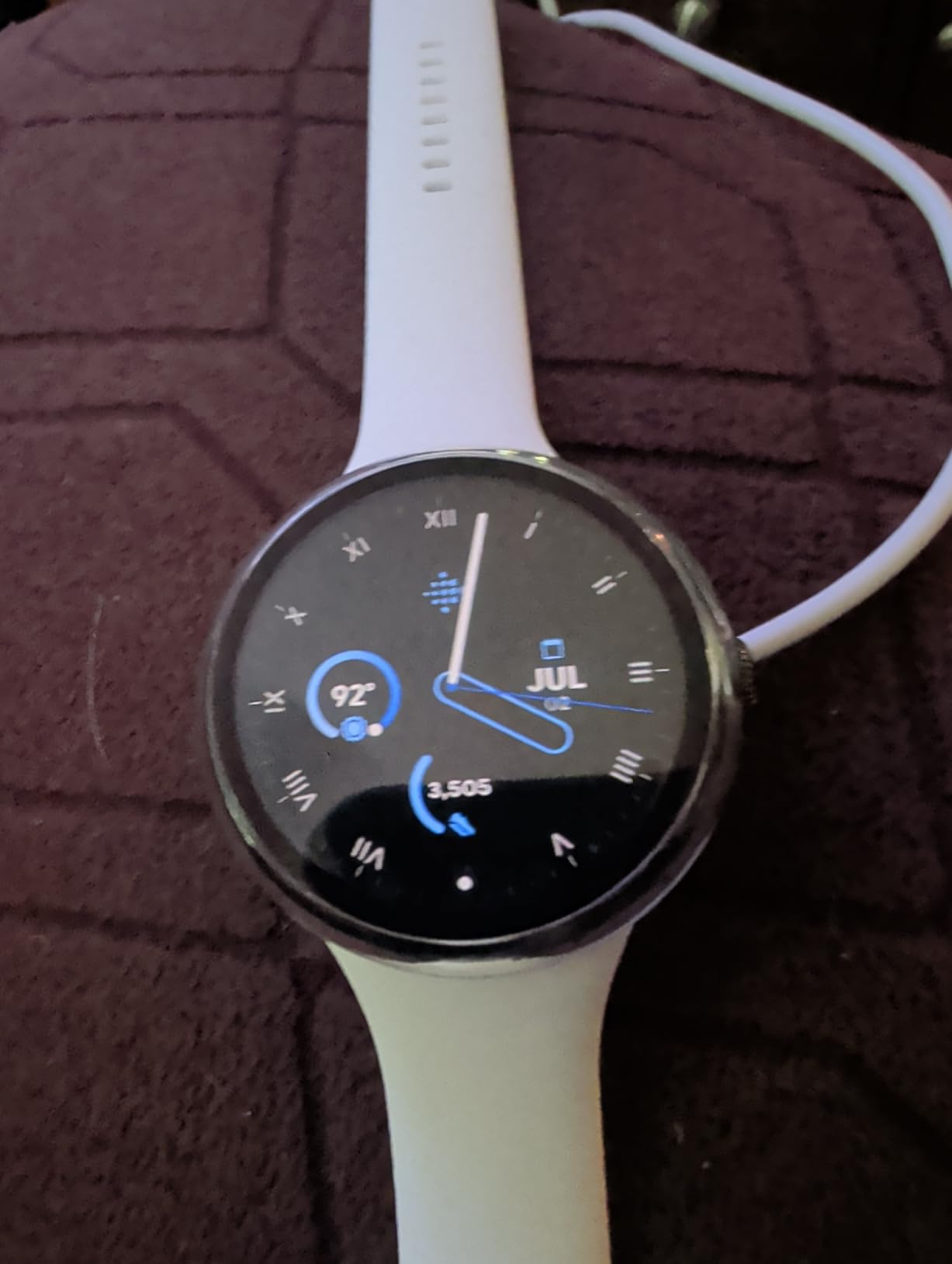Google Pixel Watch 3 (45mm) Latest Model - Matte Black Aluminum Case - Obsidian Band - Wi-Fi (Renewed) customer photo 1