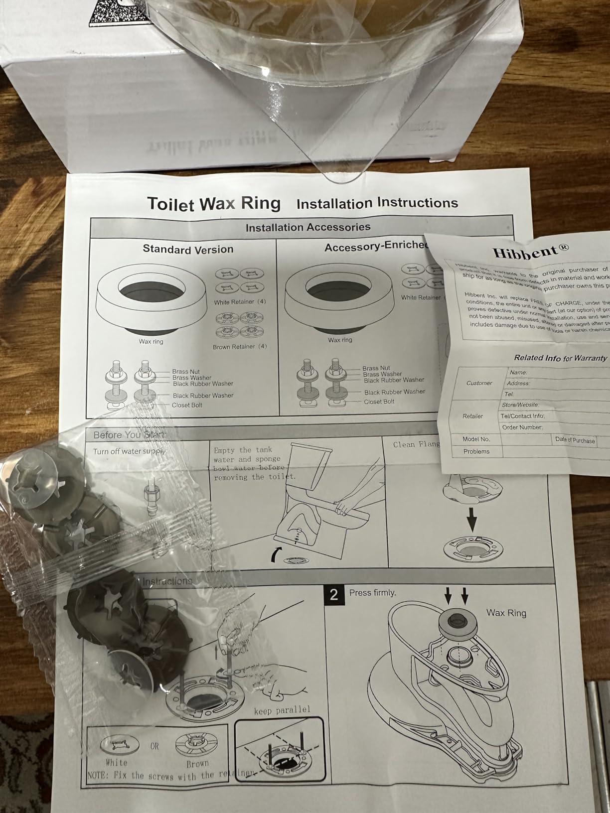 Hibbent Extra Thick Toilet Wax Ring Replacement Kit, Wax Ring for Toilet customer photo 1