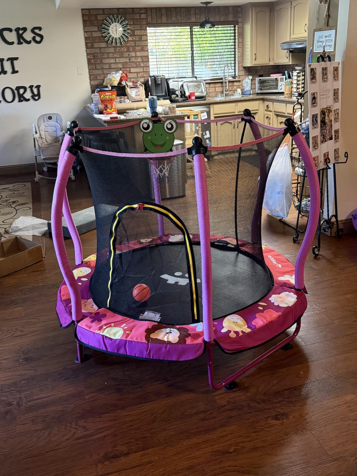 Happin® 55’’ Trampoline for Kids with Safety Enclosure, Indoor & Outdoor Toddler Trampoline, Ultra Safe Design with Multi Activity Accessories, Perfect Toddler Gift for Boys & Girls Ages 1–8 customer photo 2