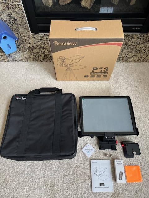 Desview P13 Teleprompter 13 Inch Aluminum Alloy with High Definition Glass, Compatible with iPad Tablet Camera DSLR, Portable No-Assembly Design for Video Recording customer photo 2